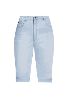 Bermuda Stretch Jean Shorts - Relaxed Fit, Light Wash Sanded