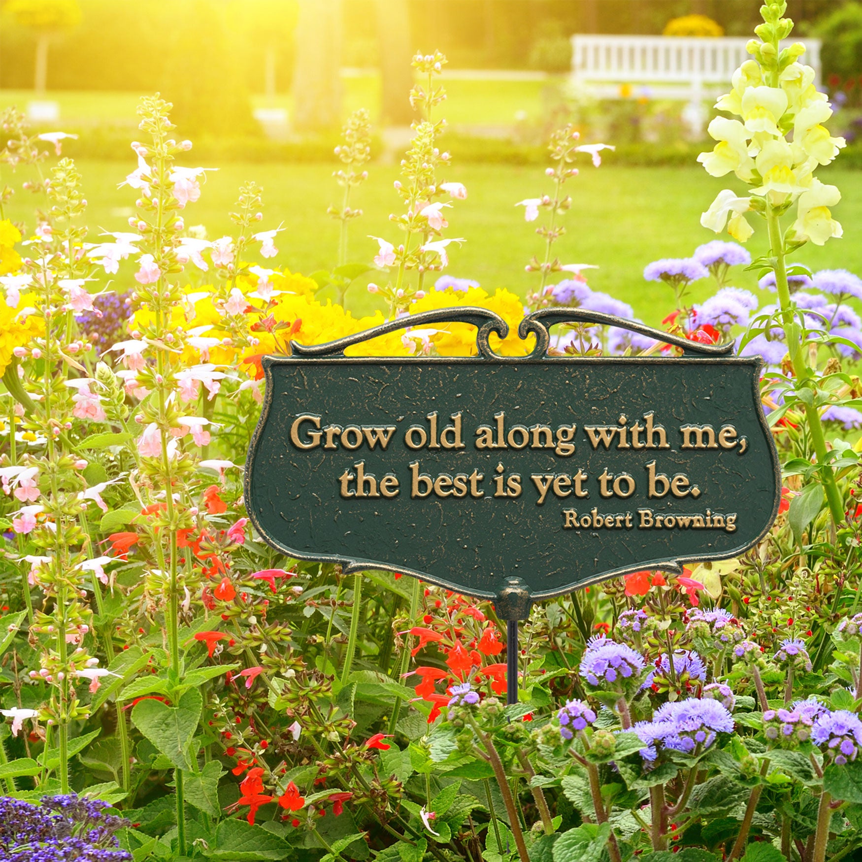 Grow Old Along With Me Garden Poem Sign Woman Within