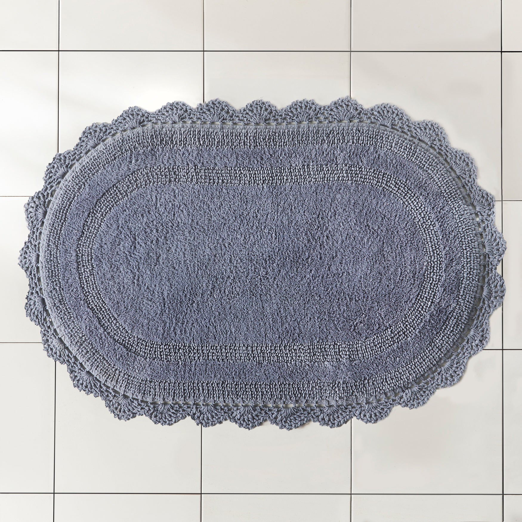 Oval Crochet Bath Rug Woman Within