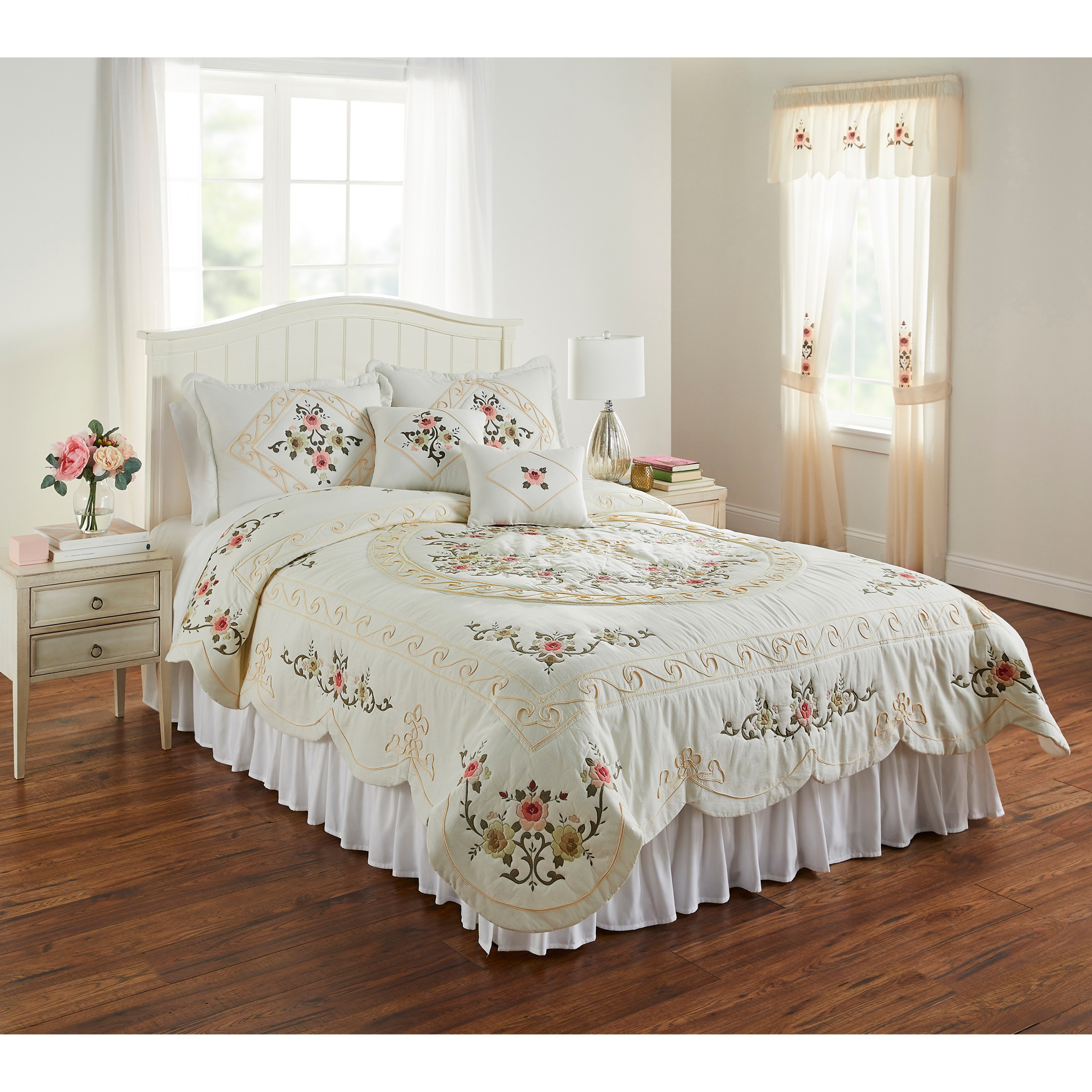 Ava Oversized Embroidered Cotton Quilt Collection, 