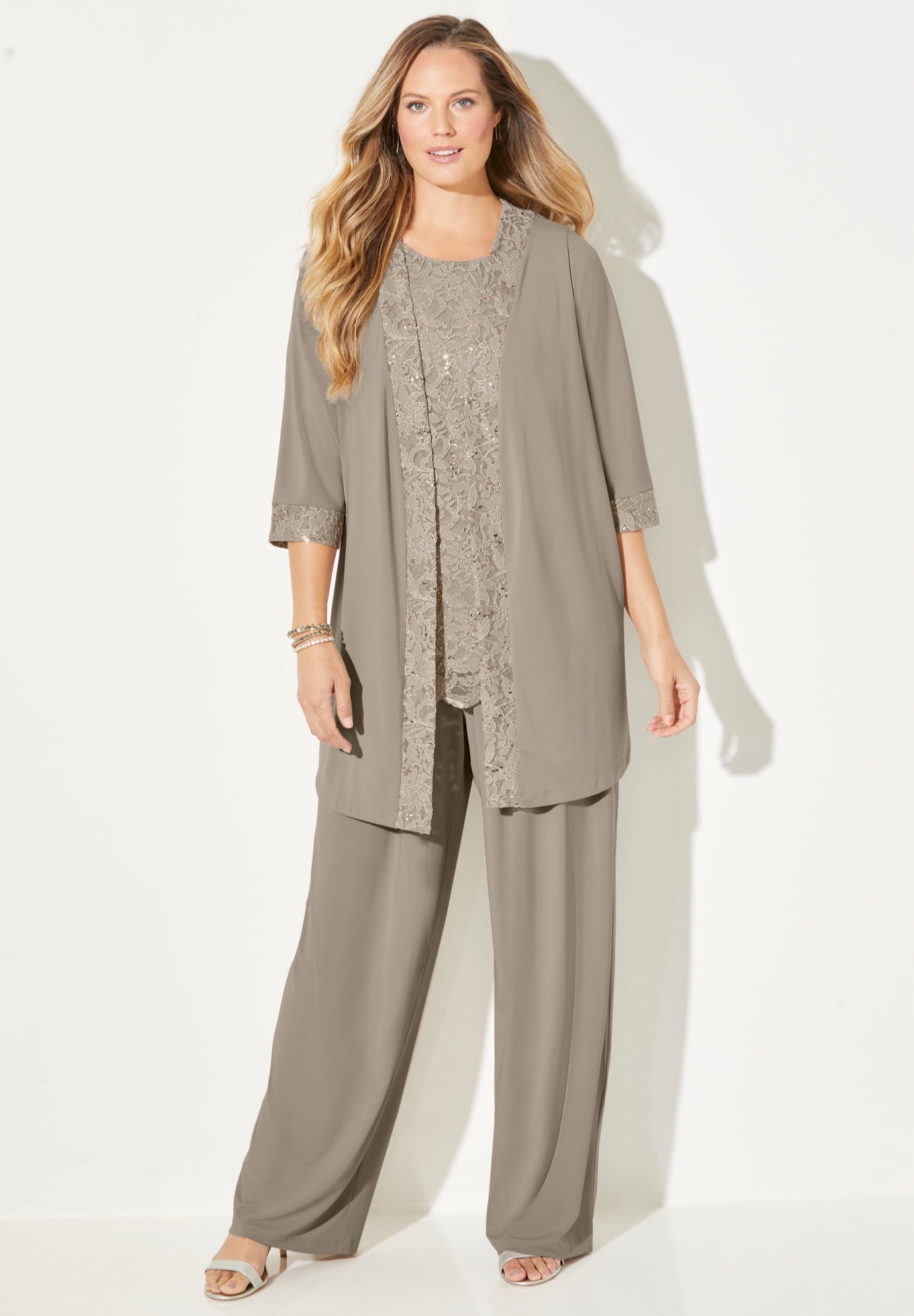 Woman within pantsuits top