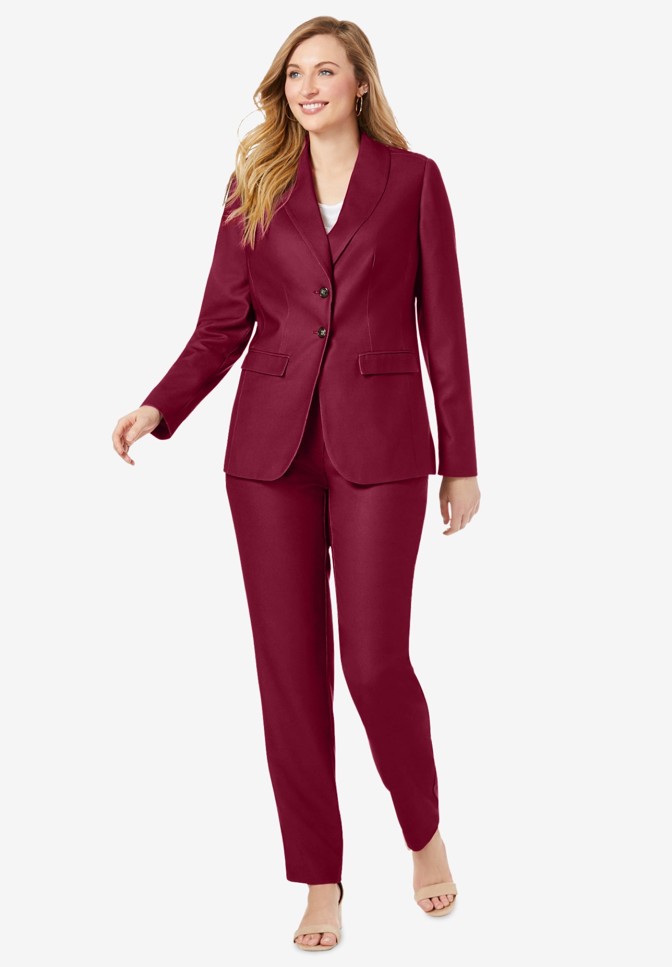 Woman within dressy pant suits