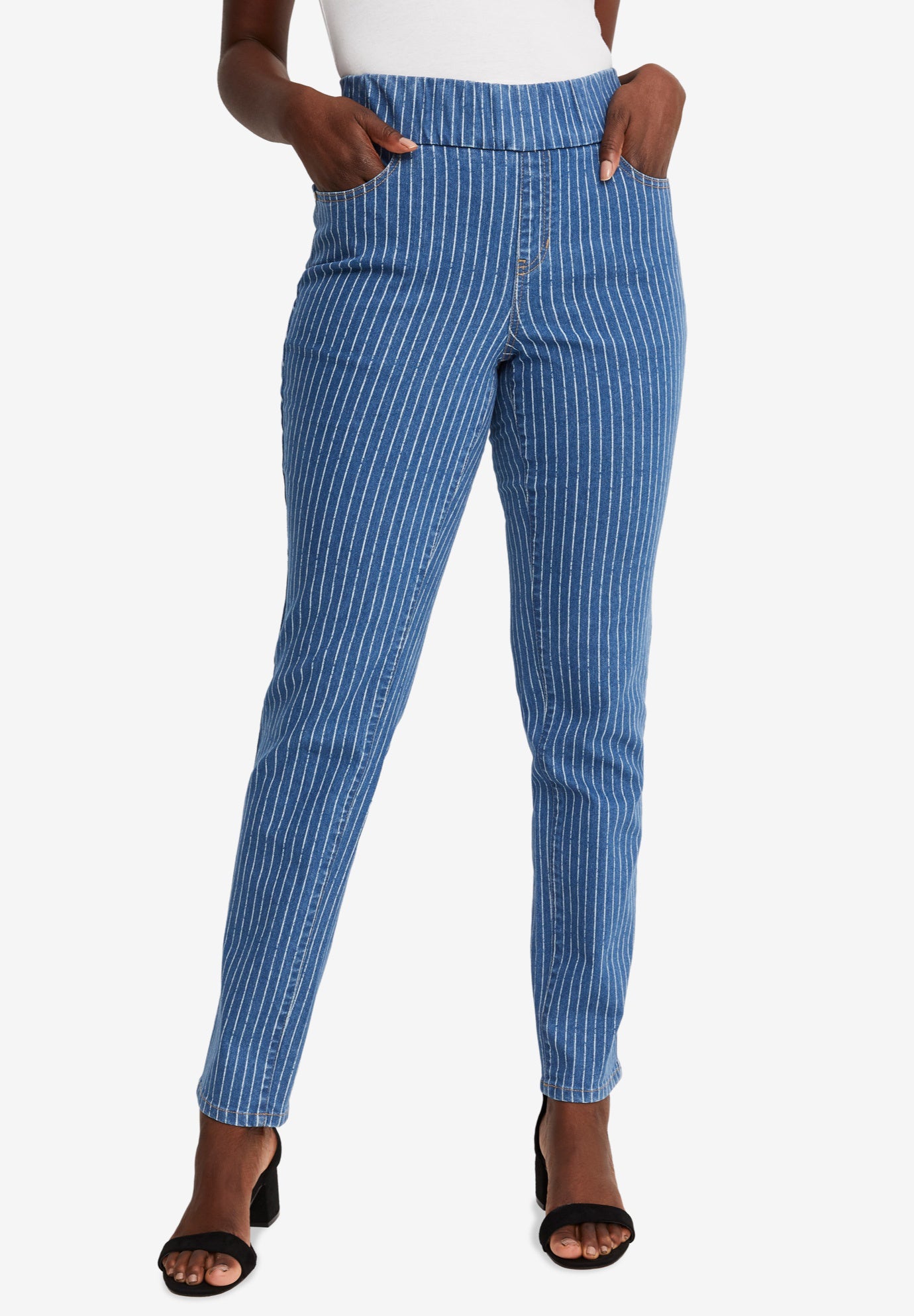 Comfort Waistband Jeans Woman Within