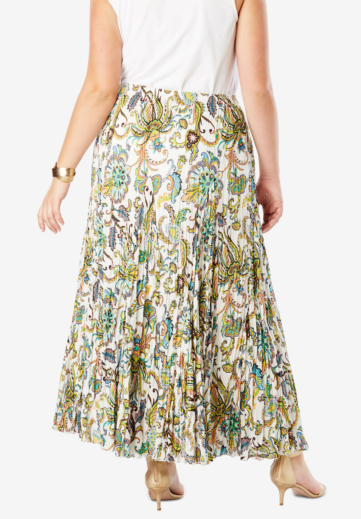 Cotton Crinkled Maxi Skirt | Woman Within