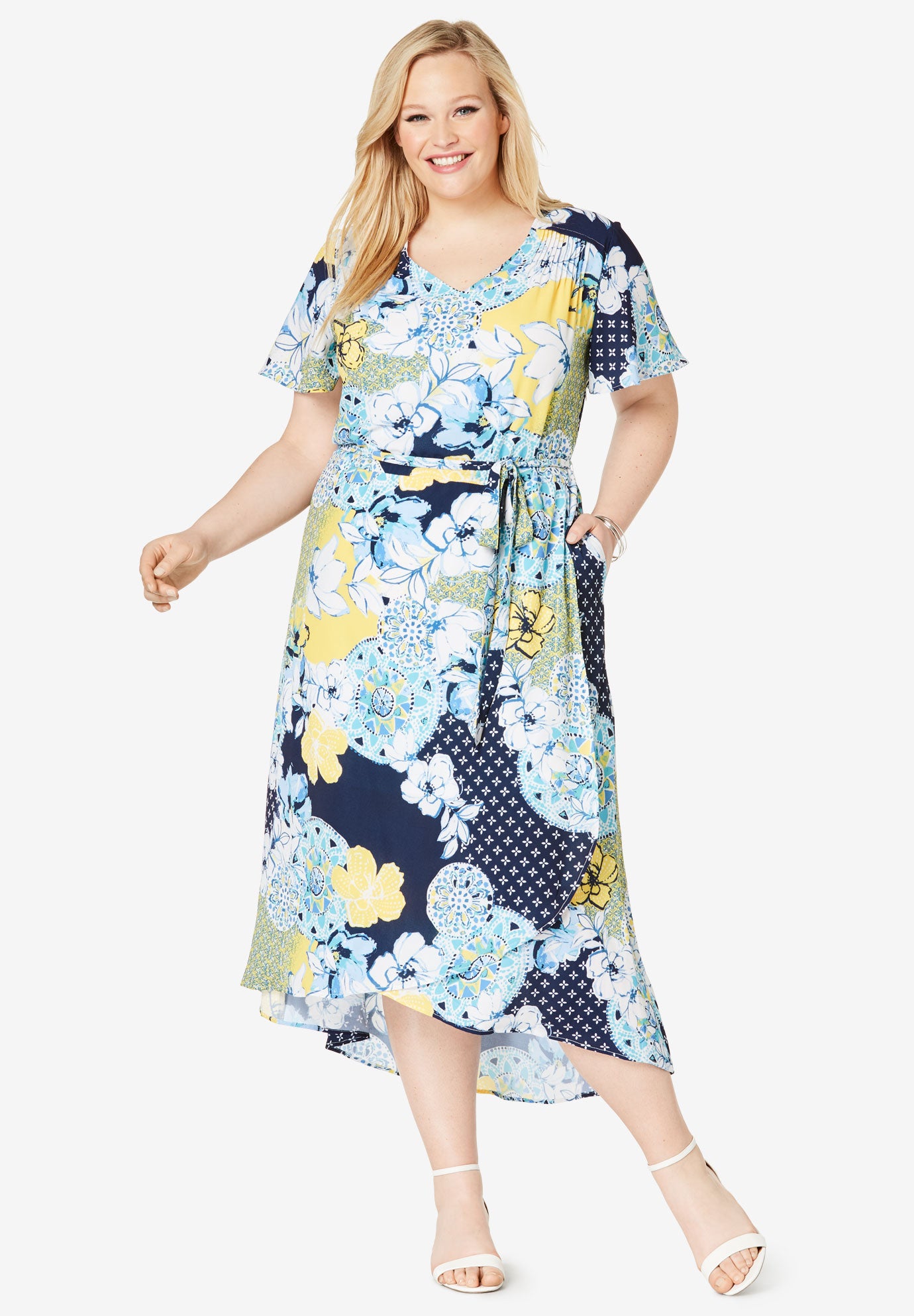 wrap hi low dress