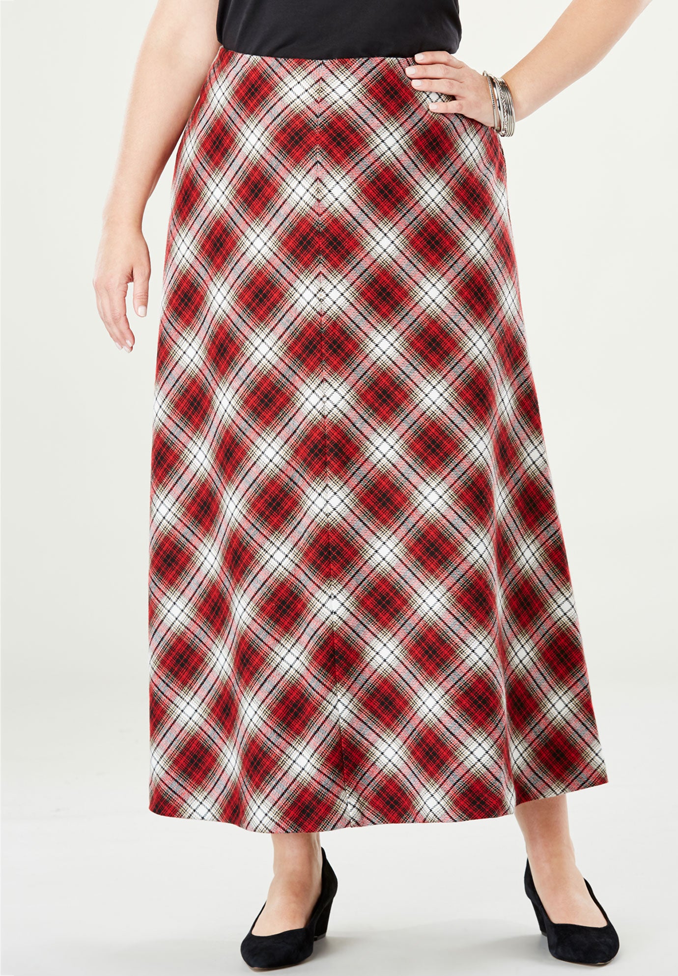 WoolBlend Maxi Skirt Plus Size Bottoms Woman Within
