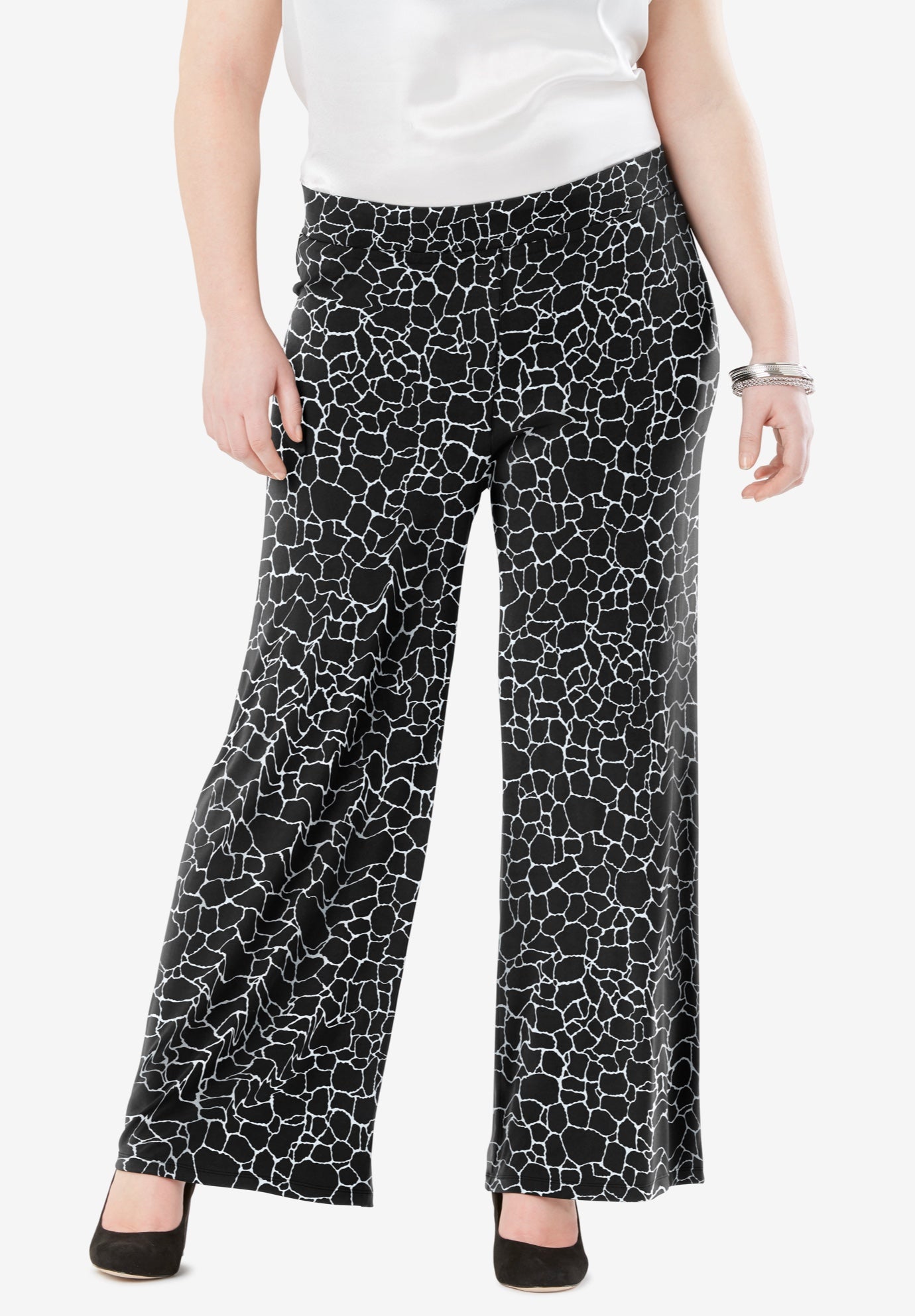 Travel Knit Wide Leg Pants Woman Within