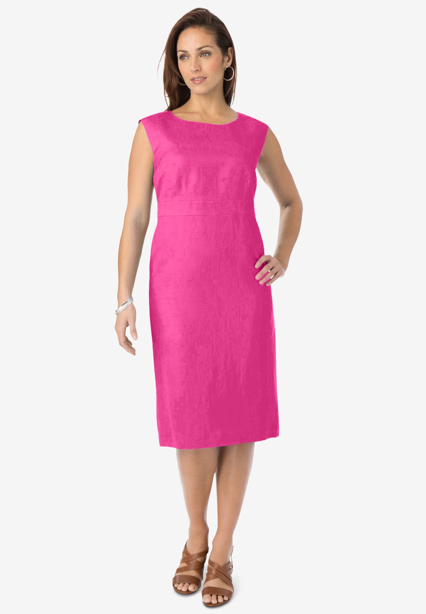 Linen sheath dress clearance