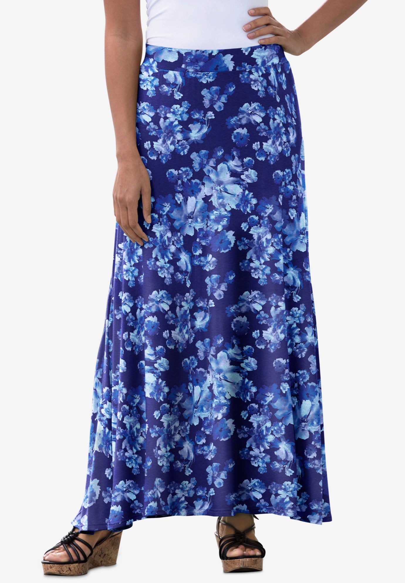 rayon petite maxi skirt