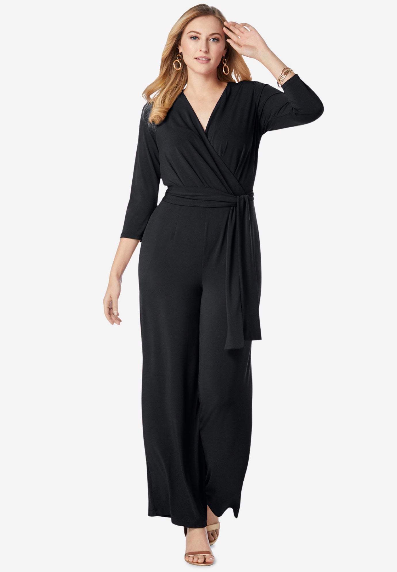Wide Leg Jumpsuit with Blouson Sleeve