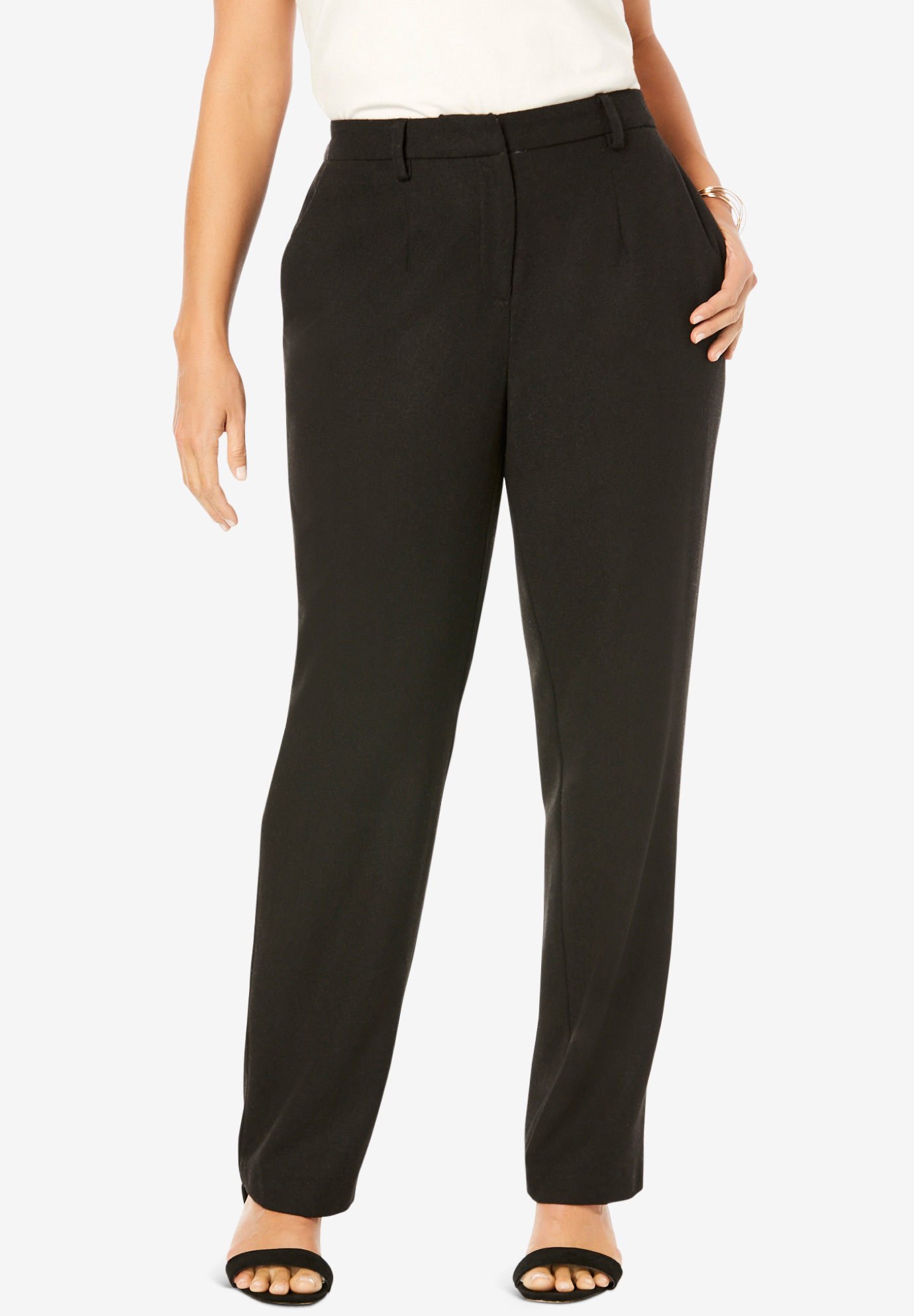 Wool-Blend Trousers| Plus Size Pants | Woman Within