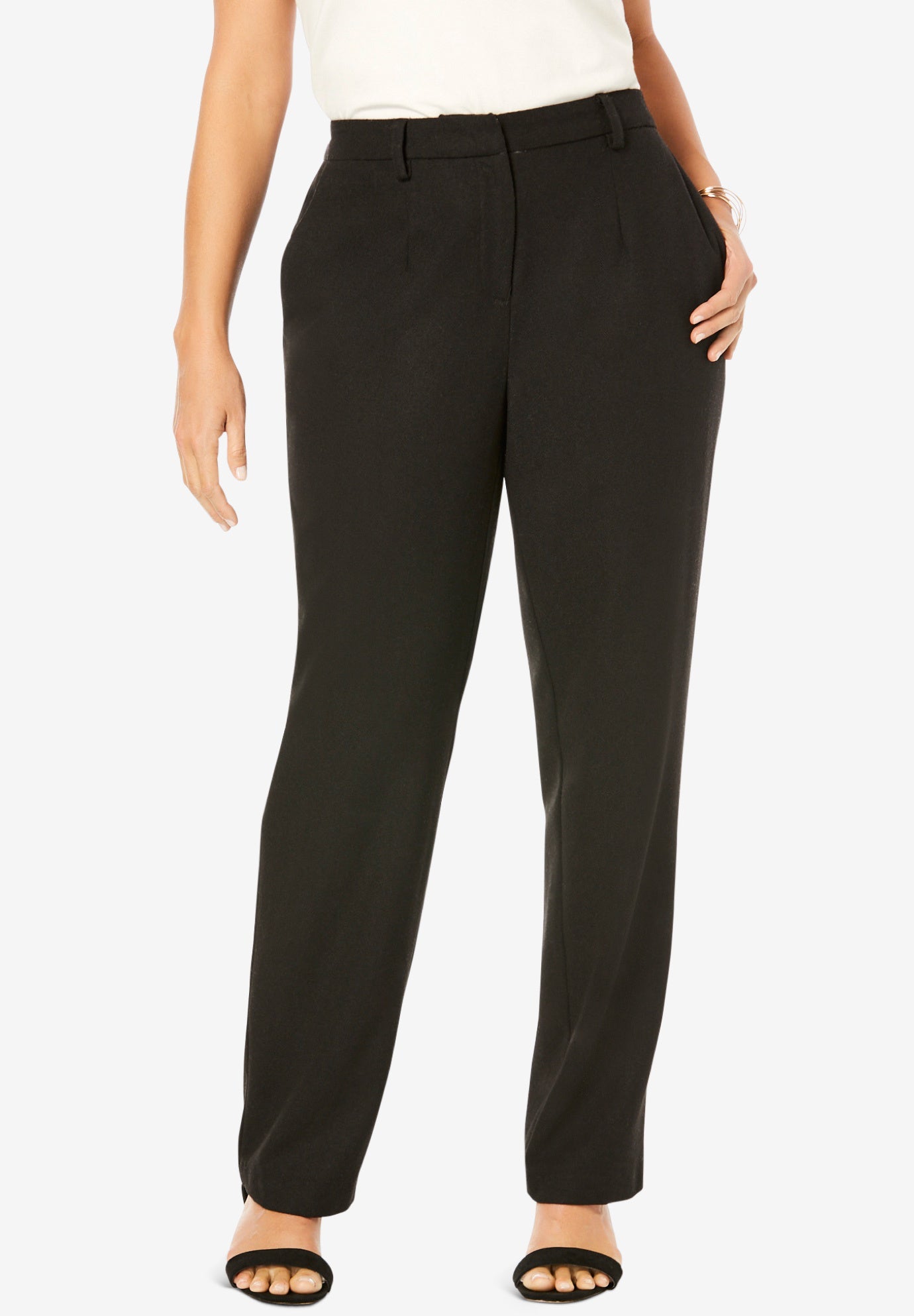 plus size wool pants