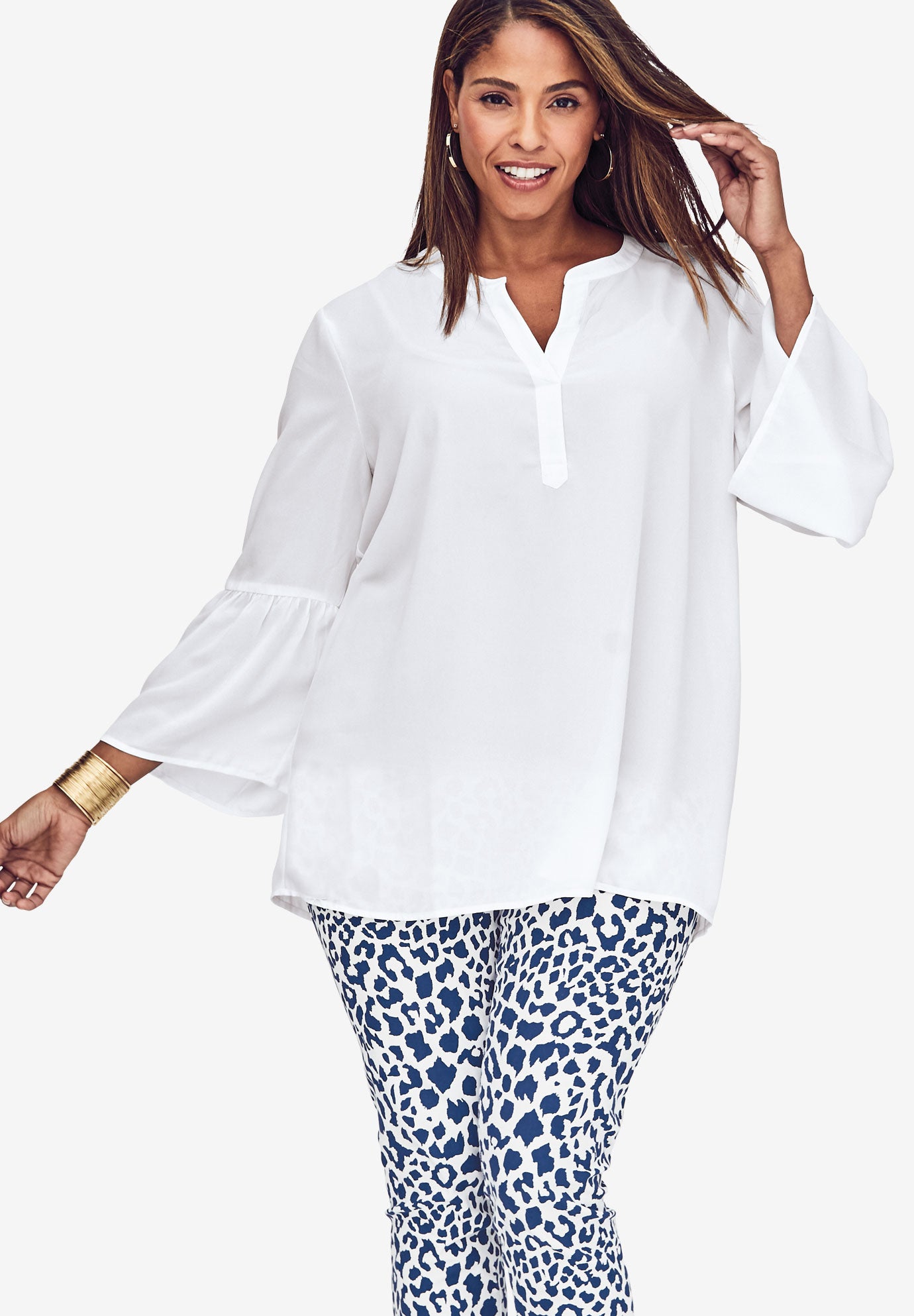 Bell Sleeve Blouse Woman Within