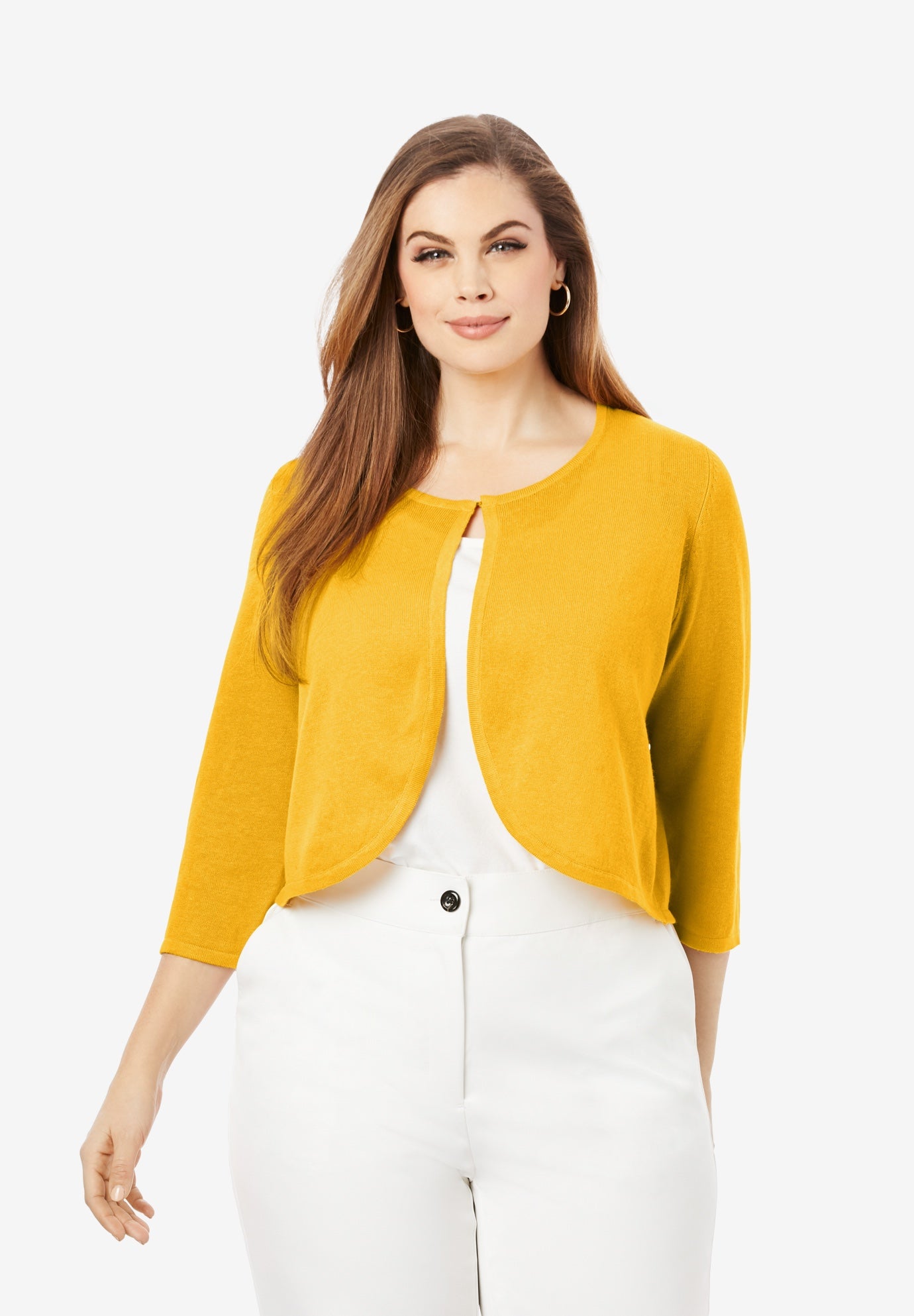 Curved Hem Sweater Shrug Woman Within