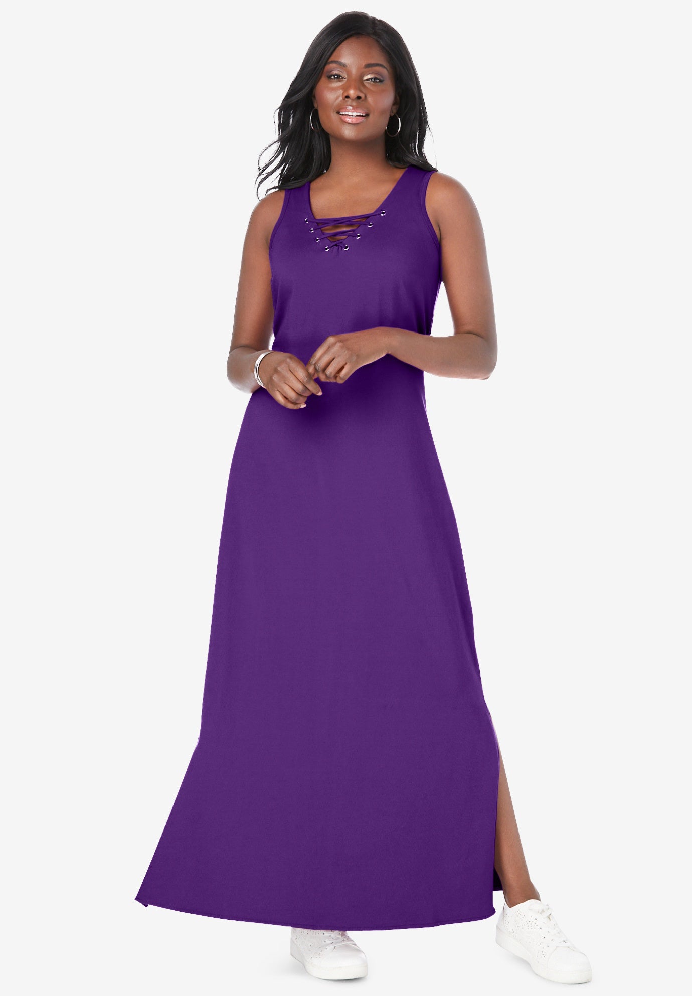 Lace Up Maxi Dress Woman Within
