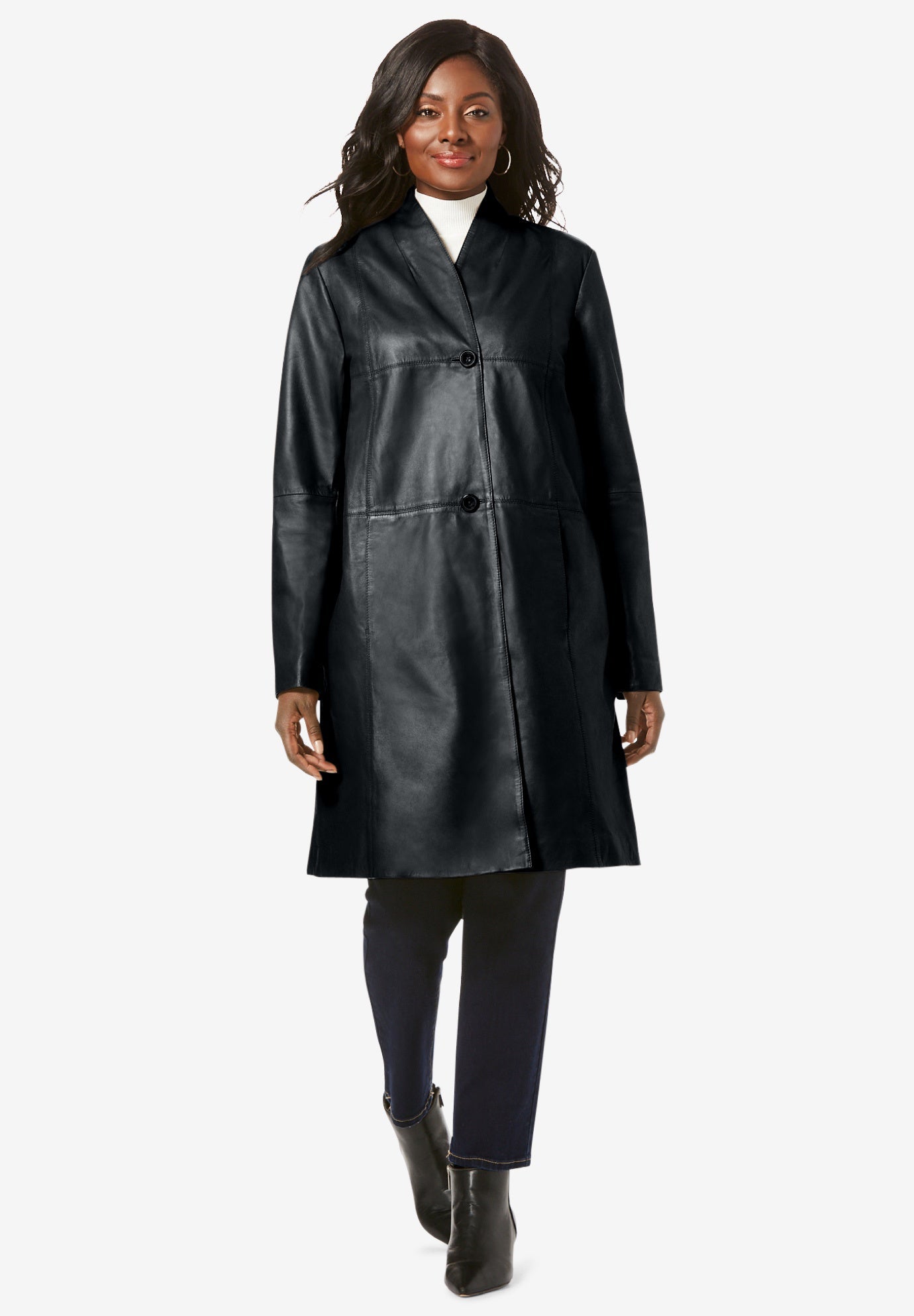 Leather Swing Coat | Woman Within