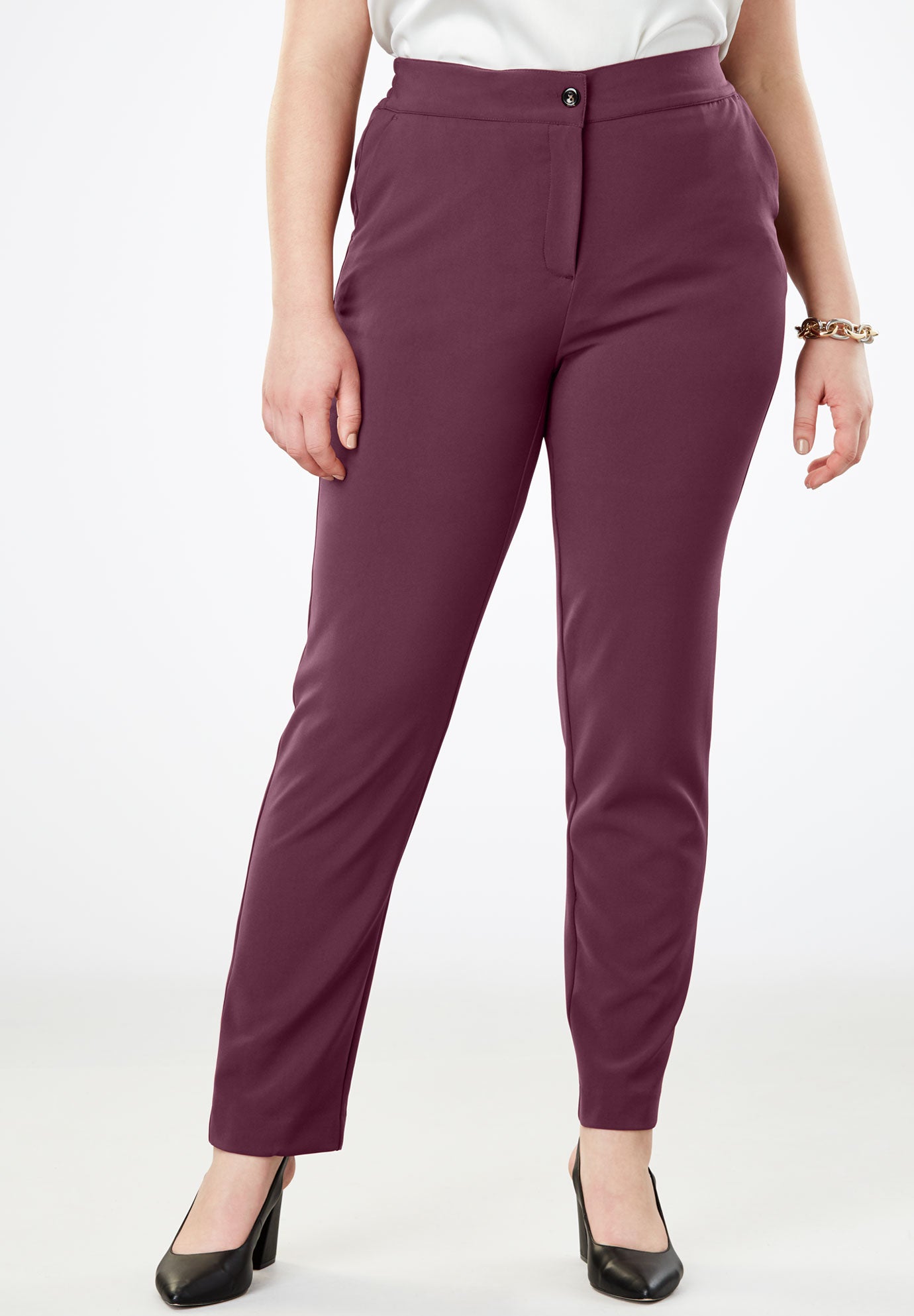 Tummy Control BiStretch StraightLeg Pant Plus Size Bottoms Woman