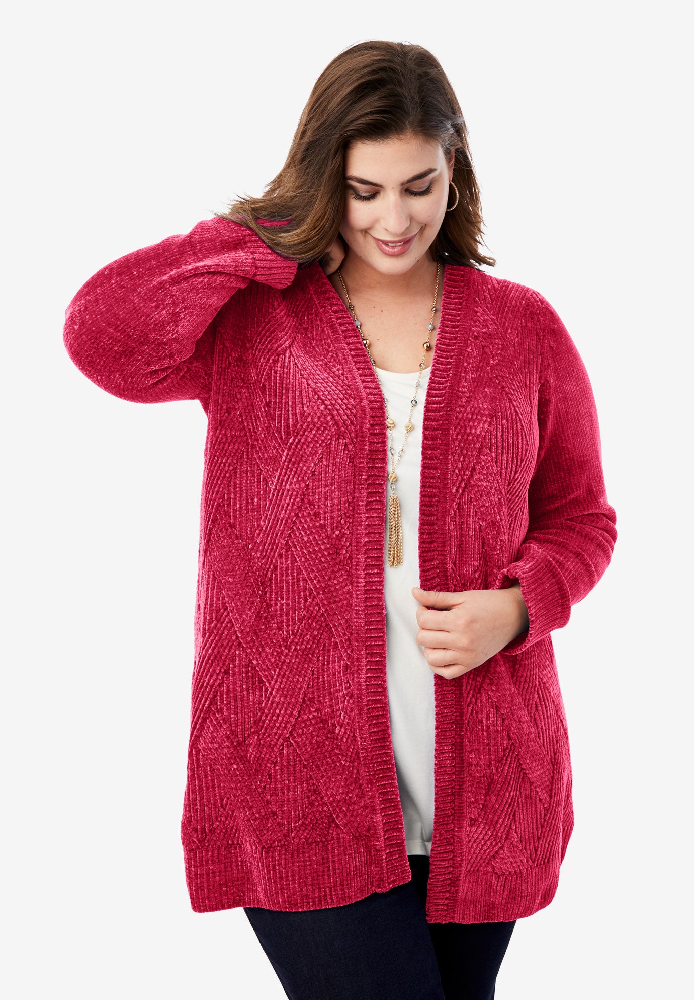 chenille duster cardigan