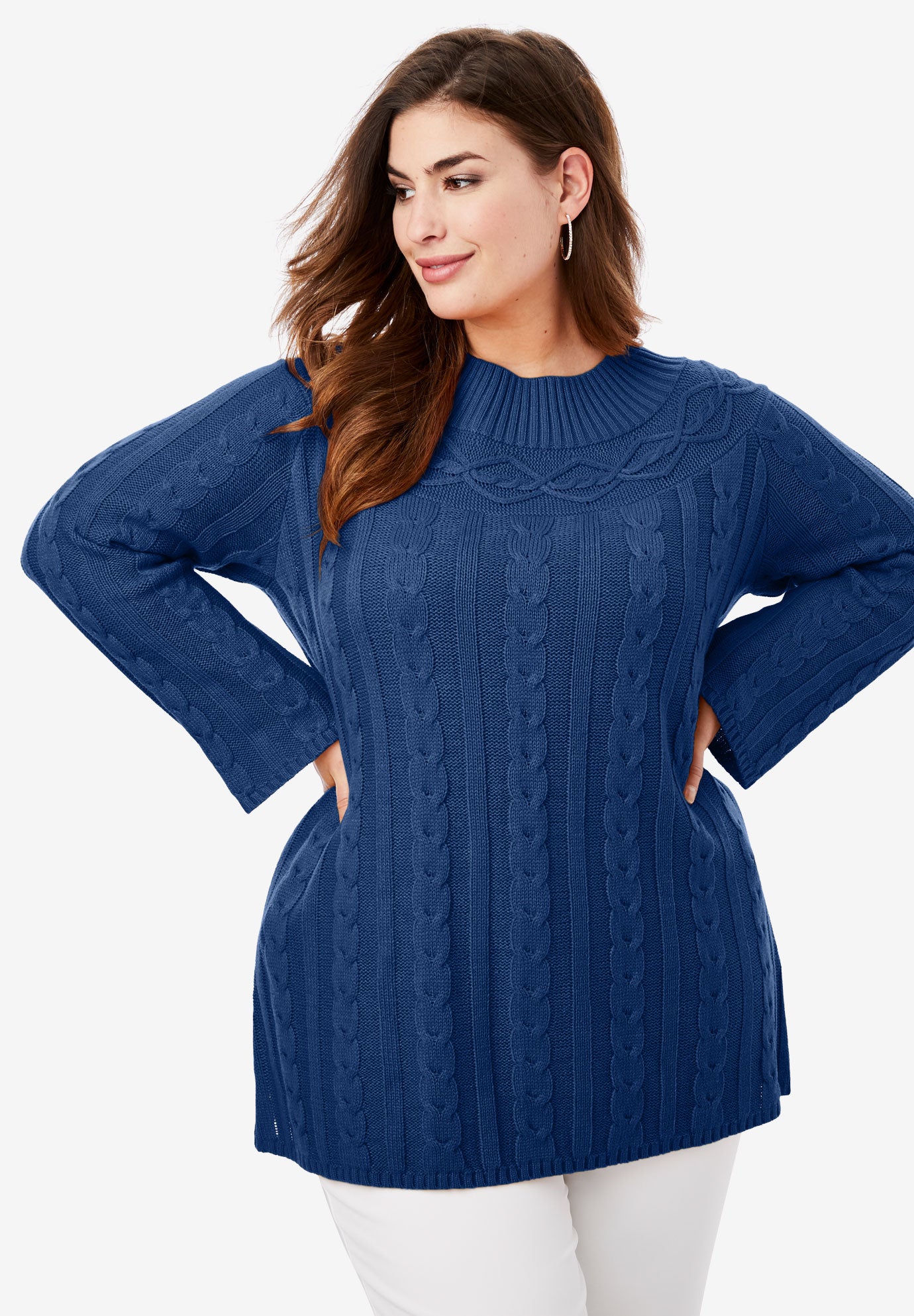 Cable Knit Tunic Woman Within