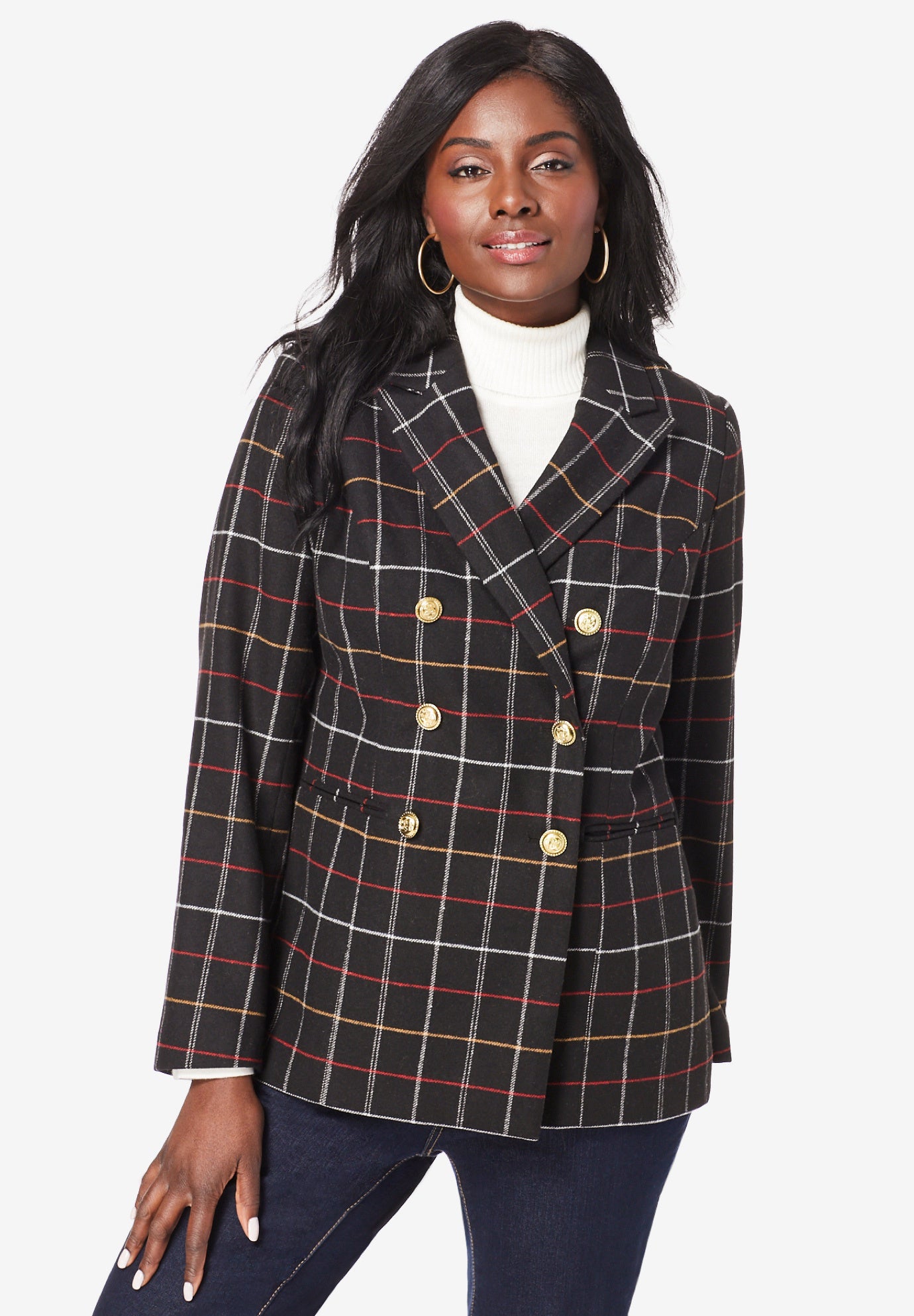 Double Breasted Wool Blazer | Woman Within