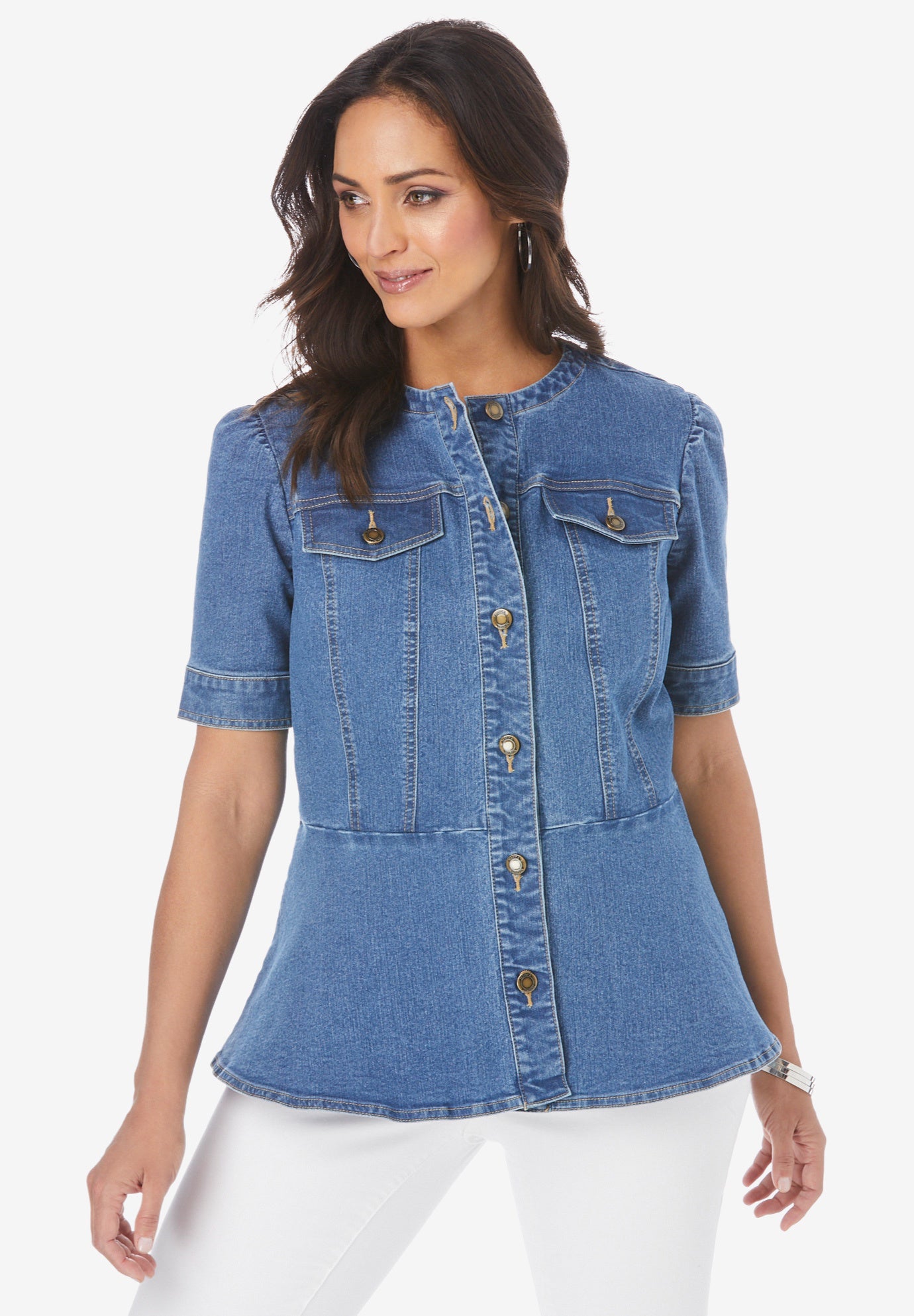 Short Sleeve Denim Jacket | Woman Within