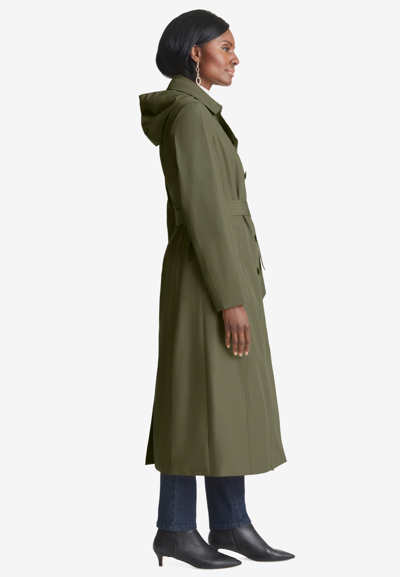Double Breasted Long Trench Coat Woman Within