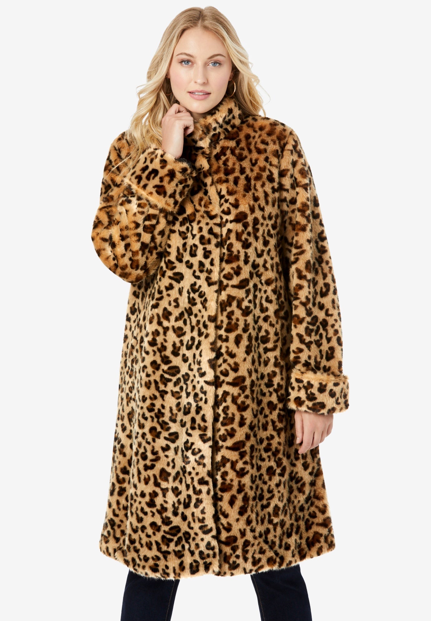 Faux fur swing coat online