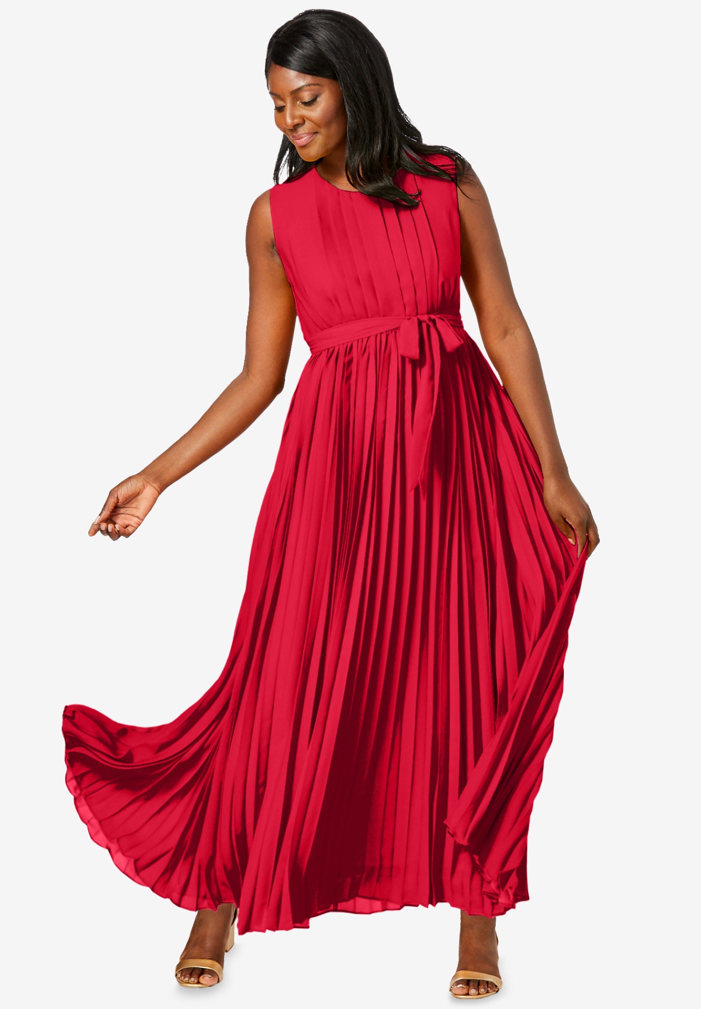 Printed Pleated Maxi Dress main image 1