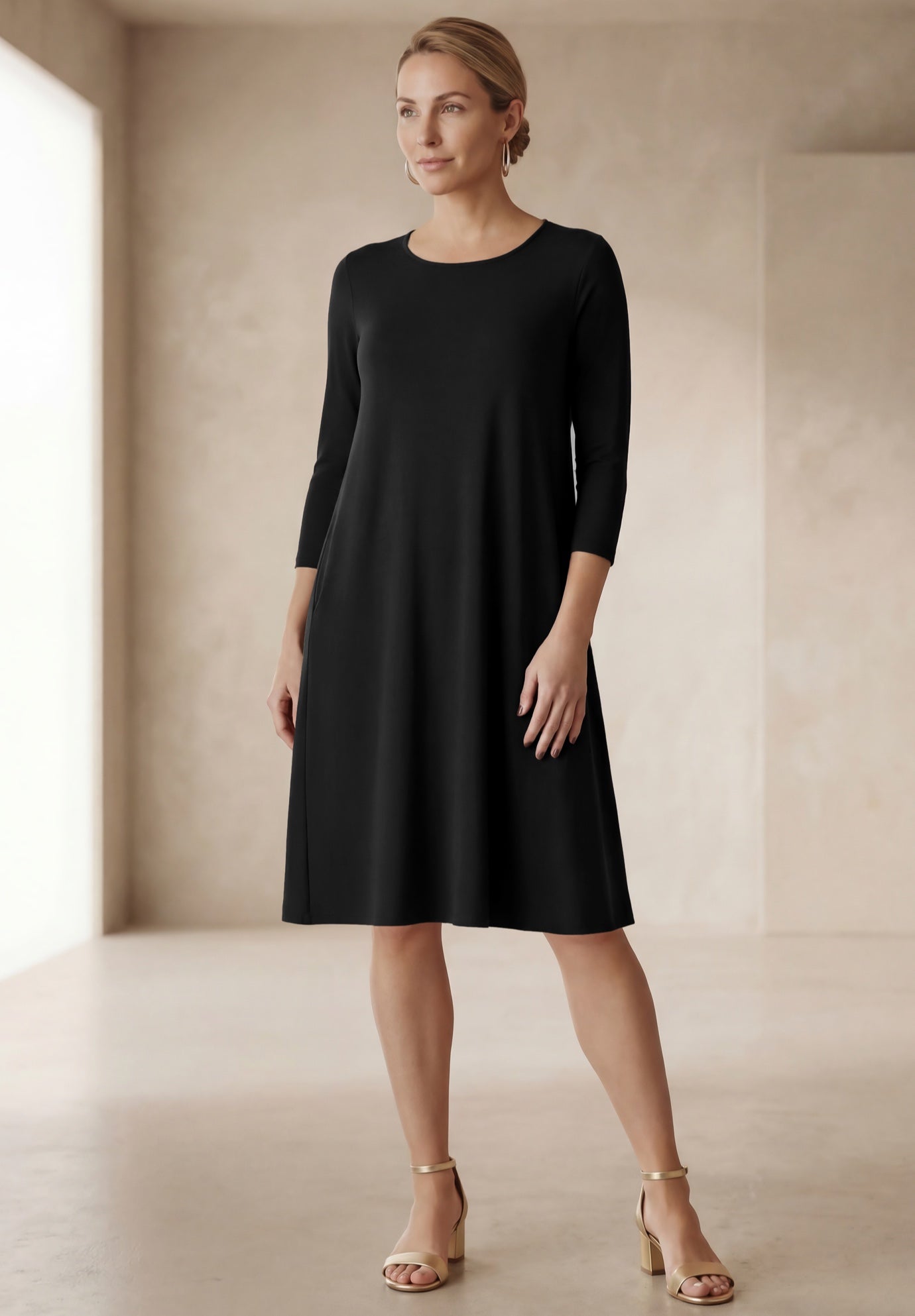 sweater dress black and white Women's Contrasting Midi & Reviews - White - Dresses With a mock neck ODIZLI 50s Style Dresses Sleeve Size:34/35 occasion_Party