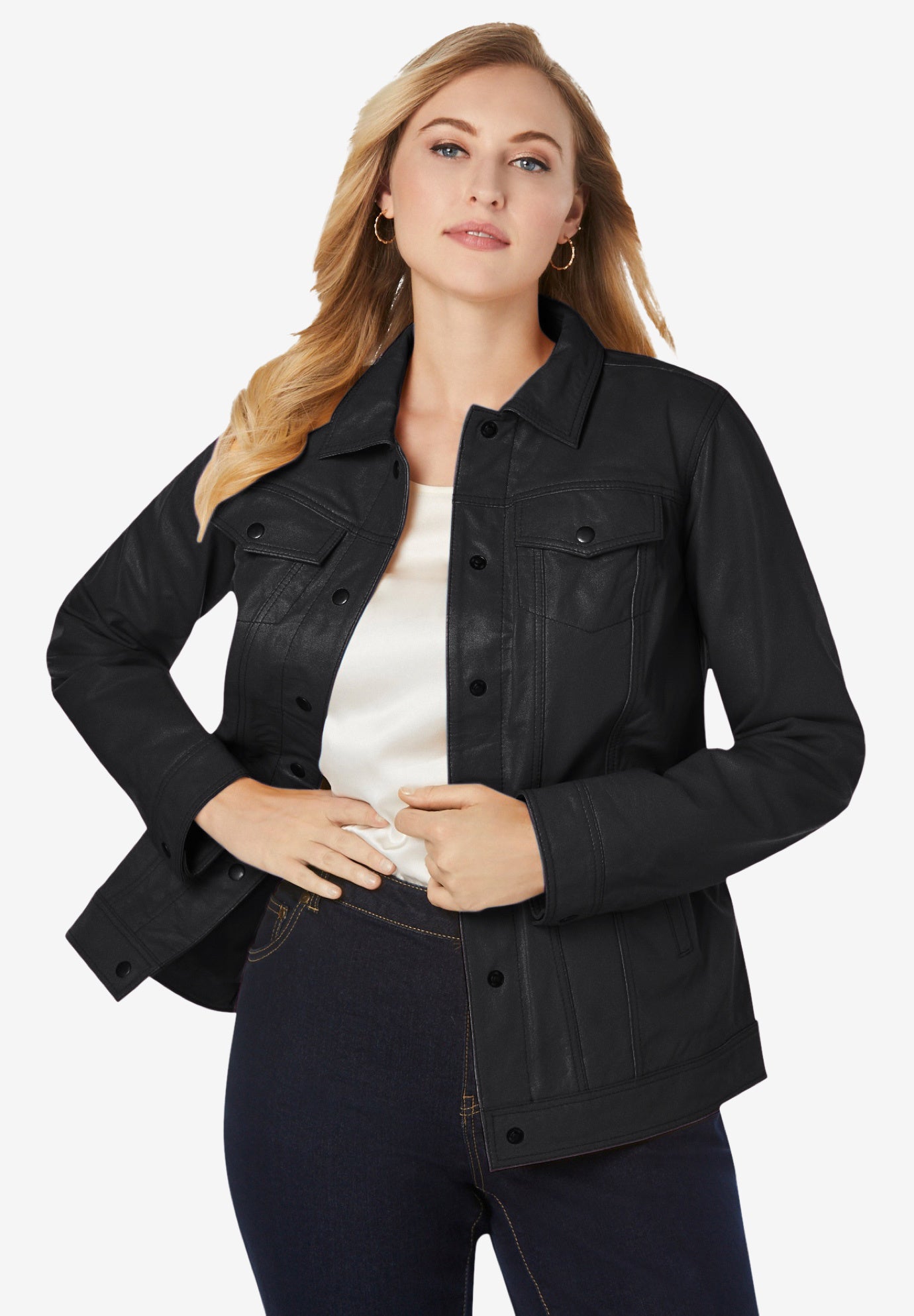 Denim Style Leather Jacket| Plus Size Leather Jackets ... (1380 x 1986 Pixel)