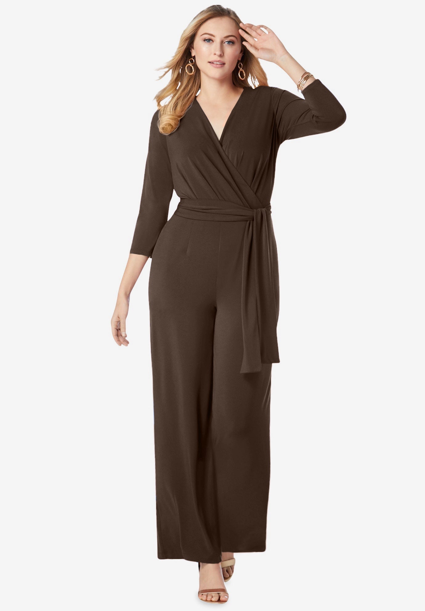 Wide Leg Jumpsuit with Blouson Sleeve
