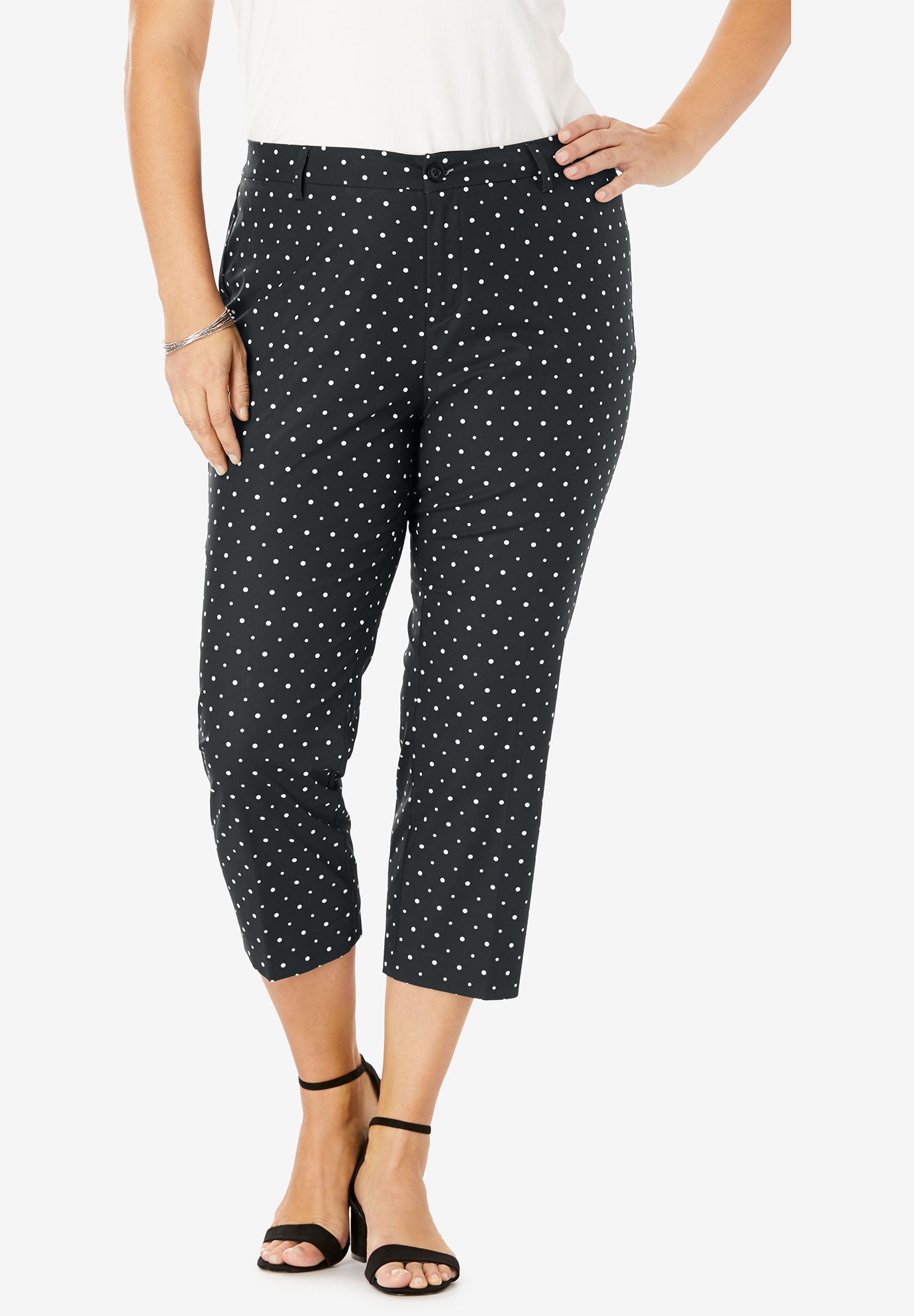 Stretch Poplin StraightLeg Crop Pant Woman Within