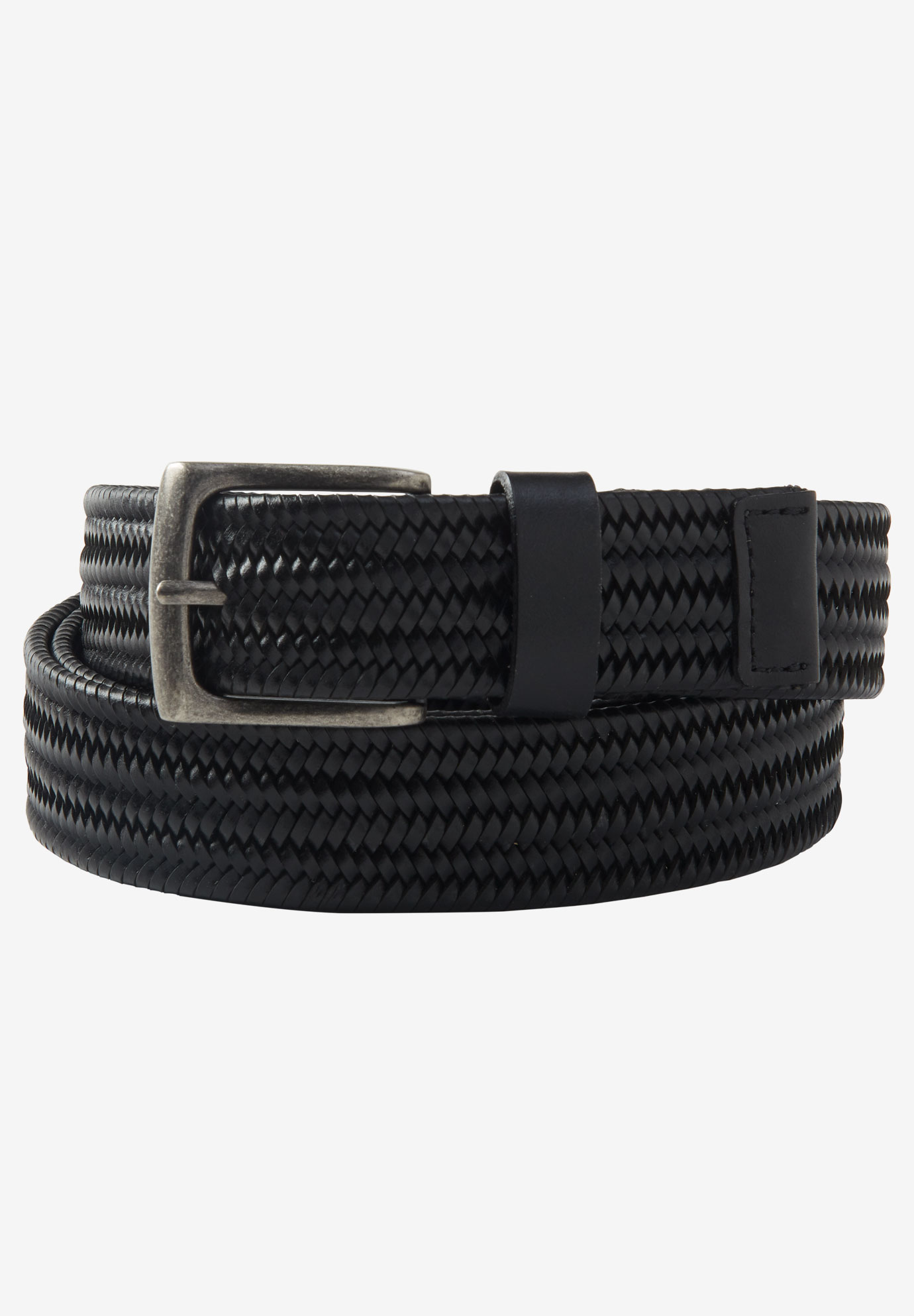 S44 3" WIDE NATURAL BRAIDED LEATHER AND ELASTIC FASHION BELT FOR LADIES 