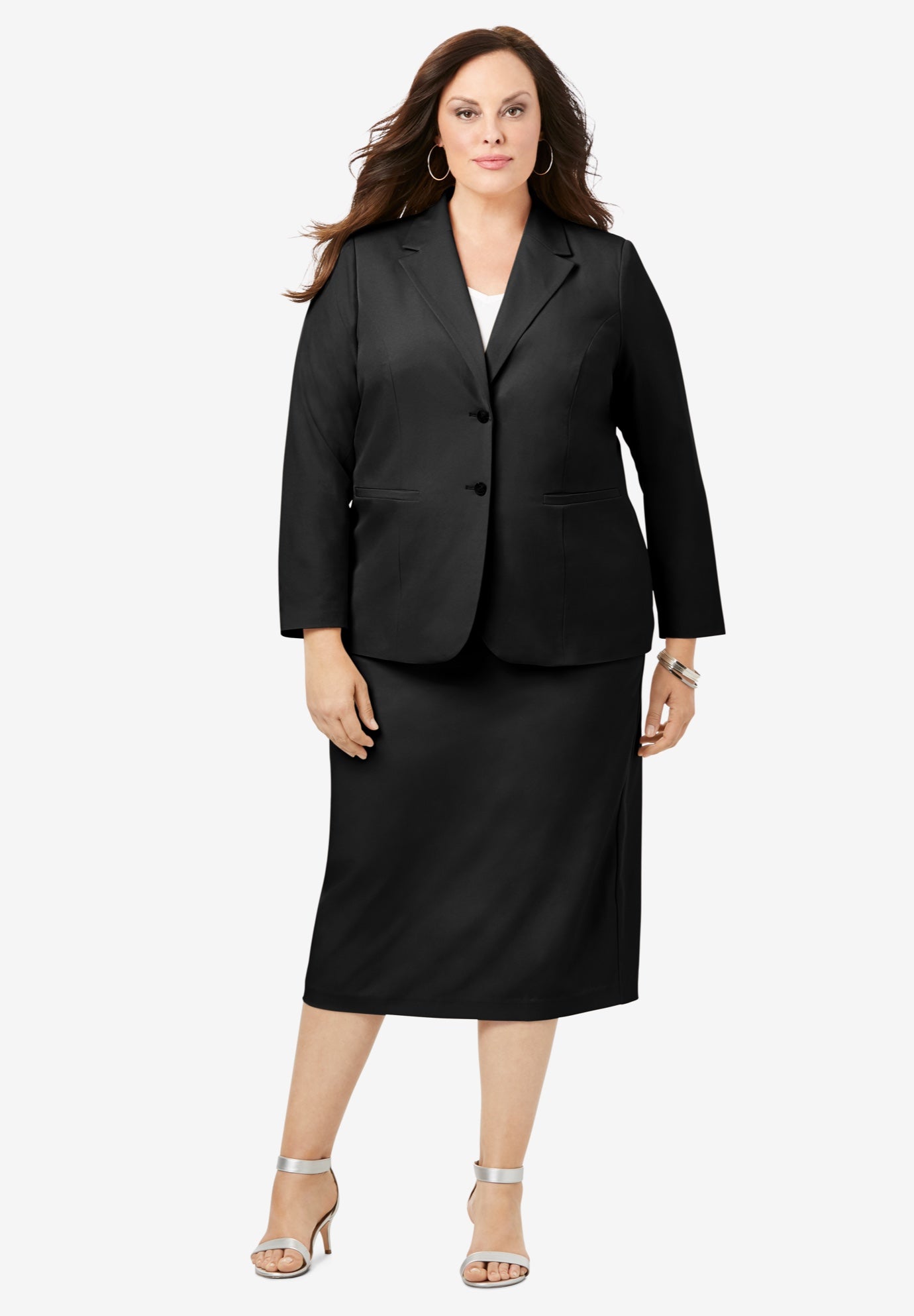 Two Button Skirt Suit Woman Within
