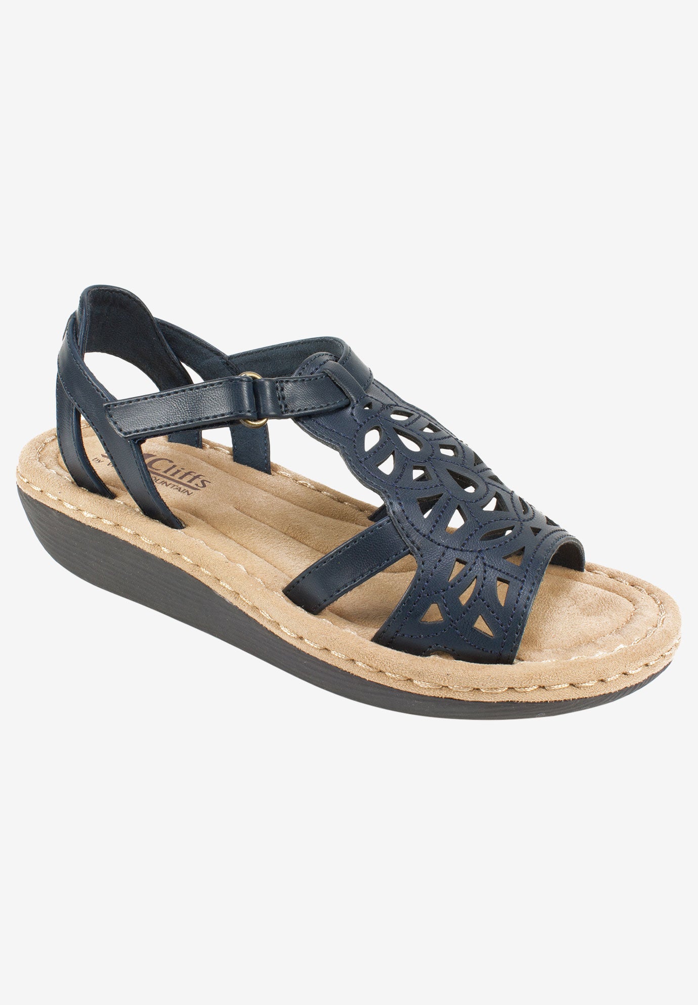 white mountain navy sandals
