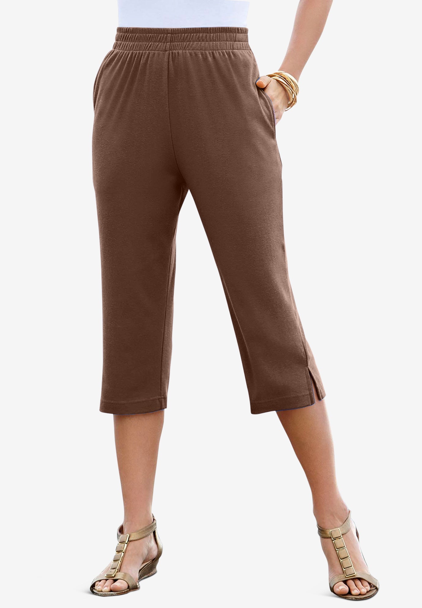 Soft Knit Capri Pant Woman Within