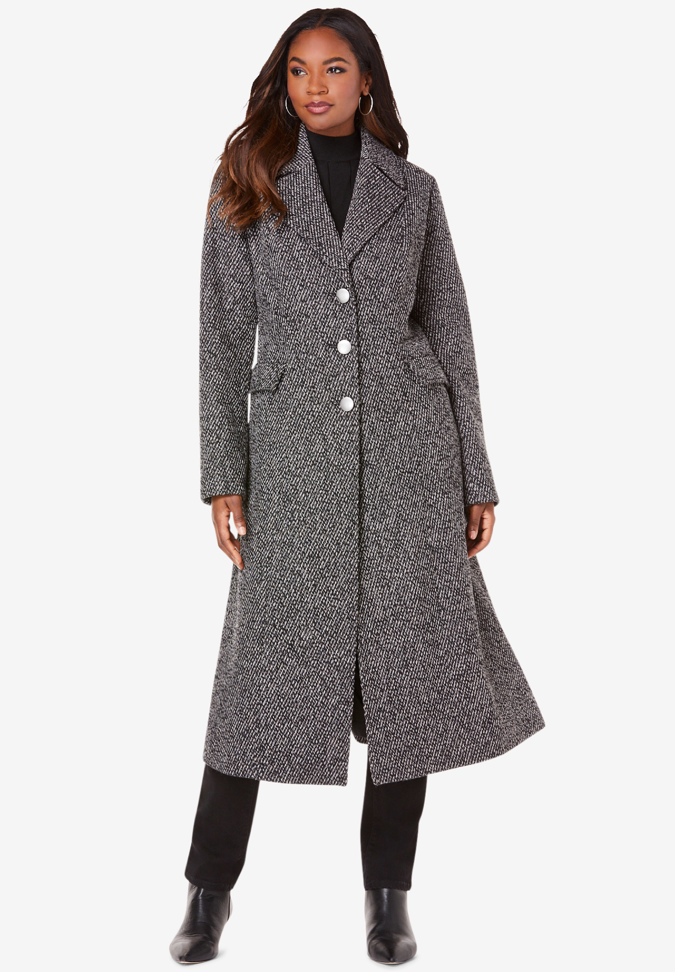 Long Tweed Coat Woman Within