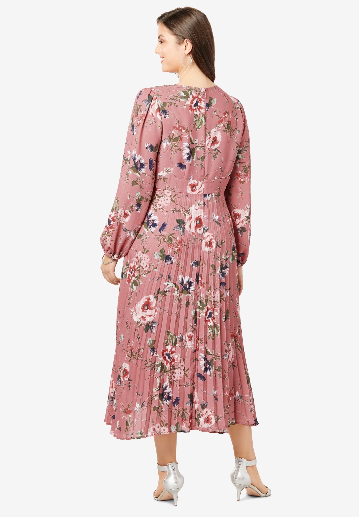 VNeck Pleated Dress Woman Within