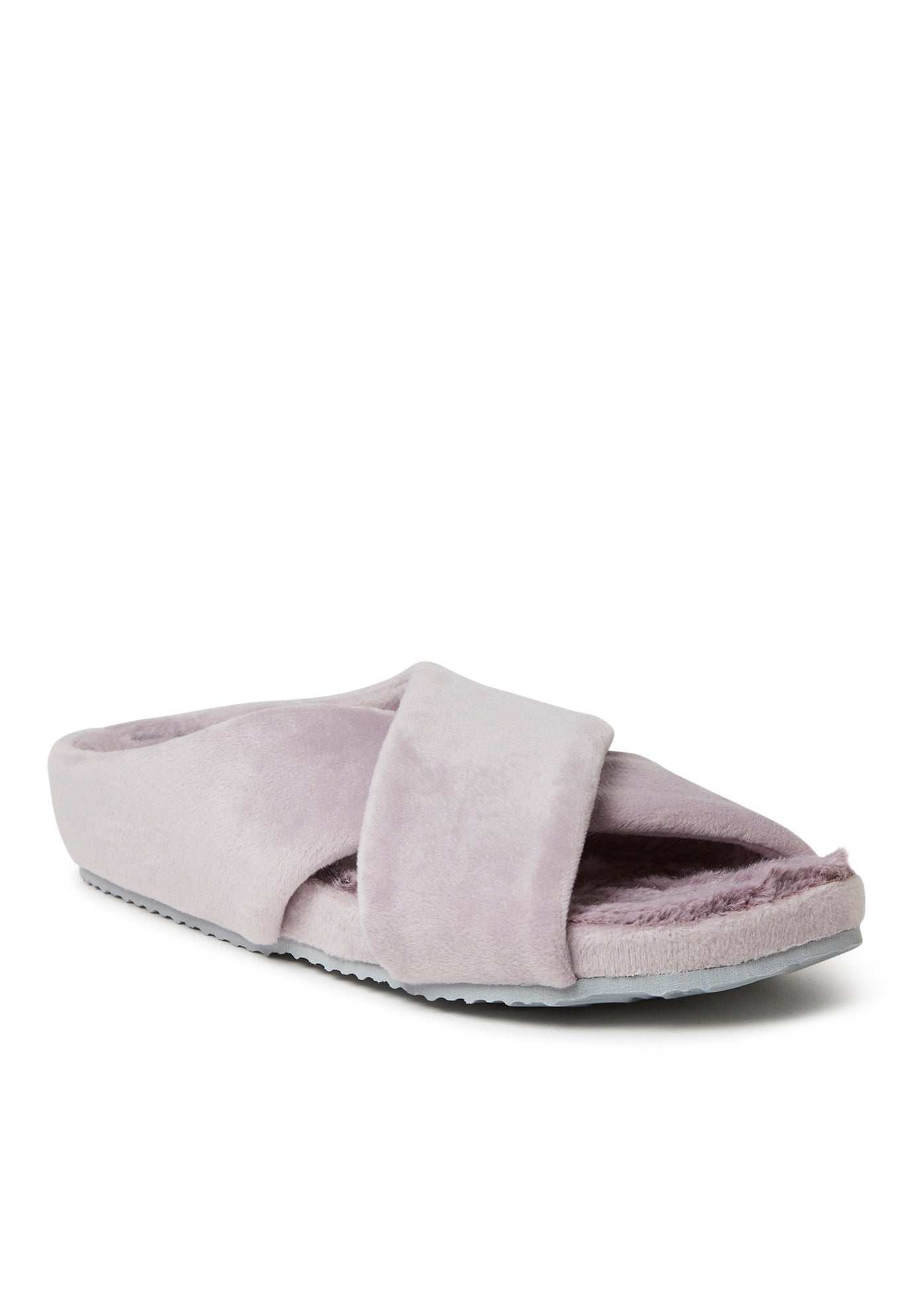 Maeve Velour Crisscross Molded Footbed Slide By Dearfoams Plus