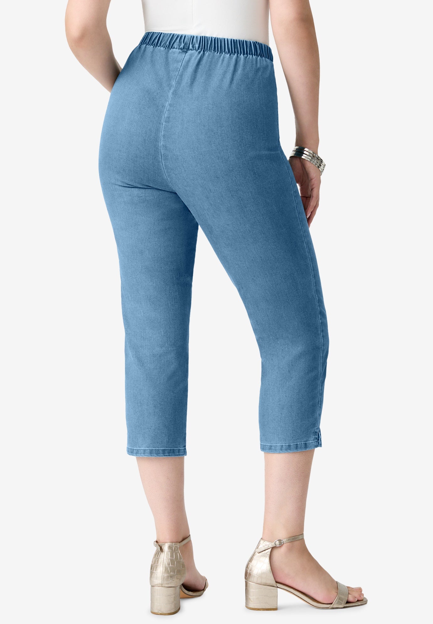 PullOn Stretch Capri Jean Woman Within