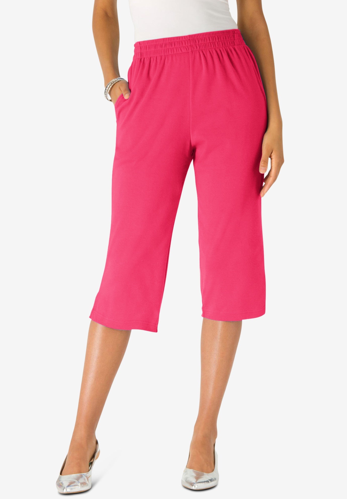 Soft Knit Capri Pant Woman Within