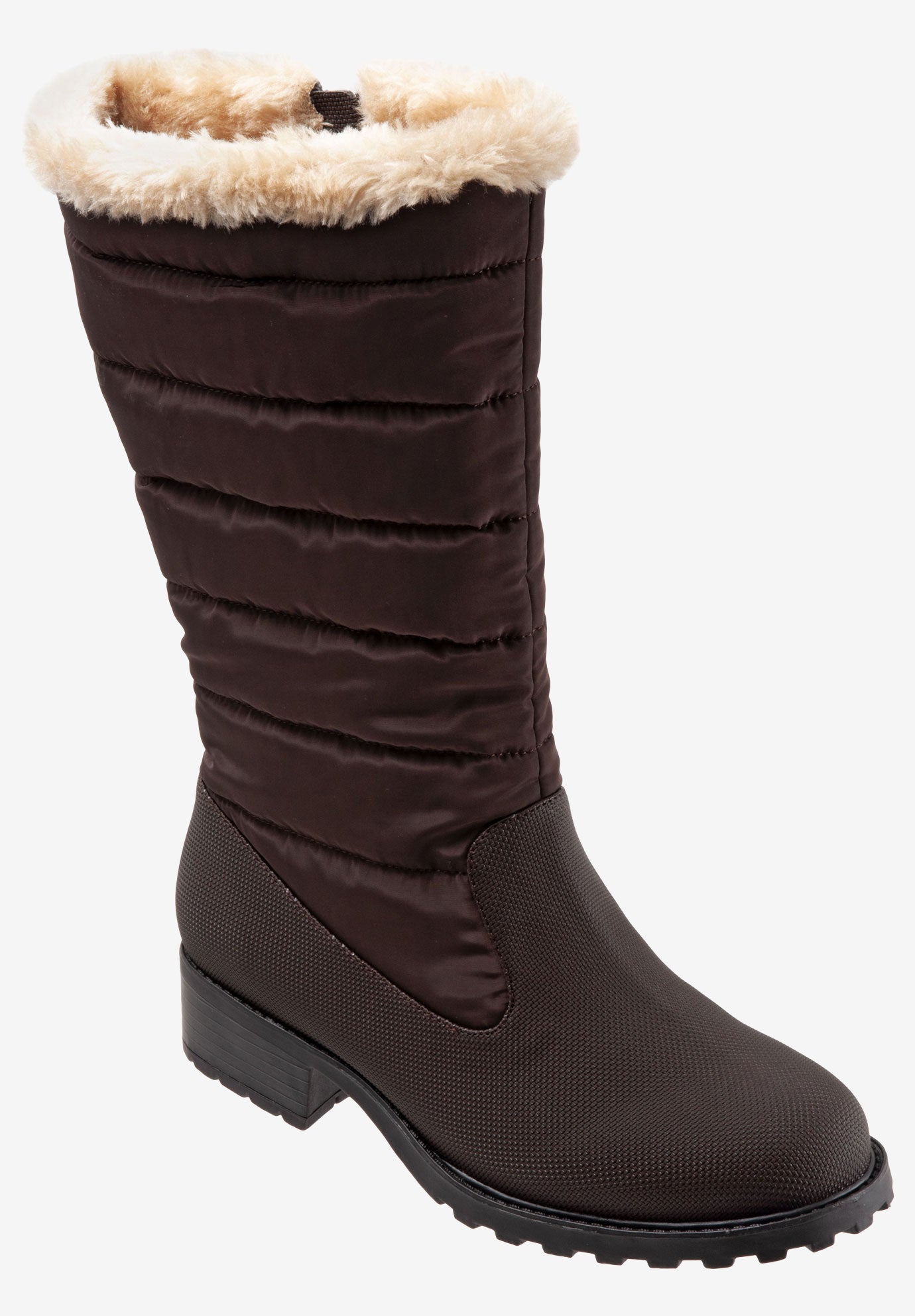 Benji High Boot Weatherproof Faux Fur Black Woman Within