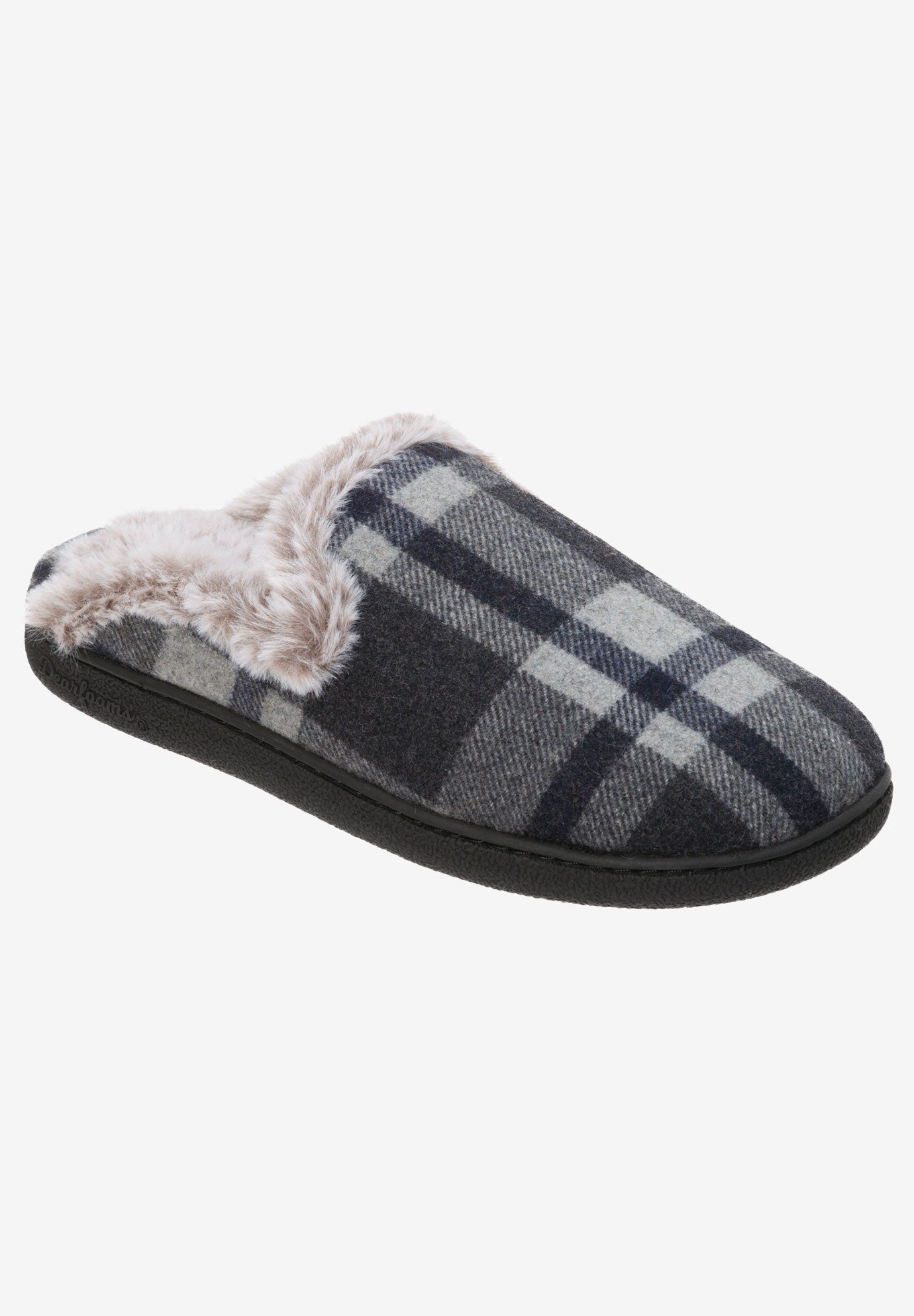 fluffy closed toe slippers