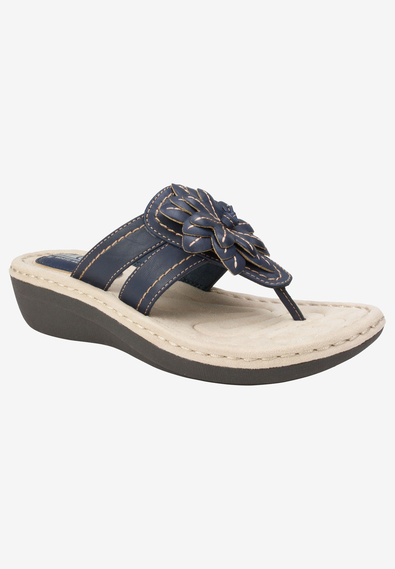 white mountain navy sandals