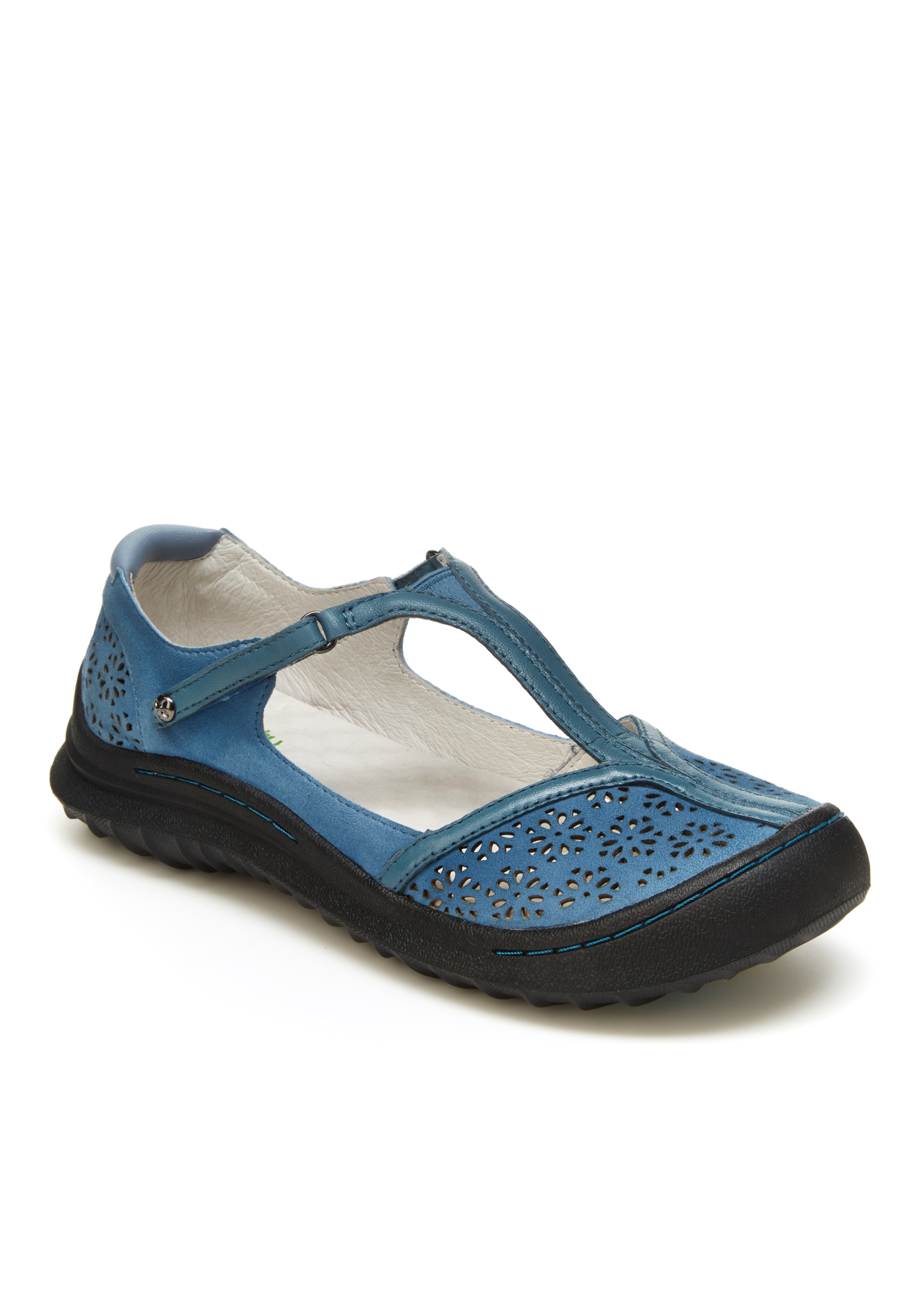 Womens ladies flat grip sole padded mary jane hook & loop comfort shoes size 