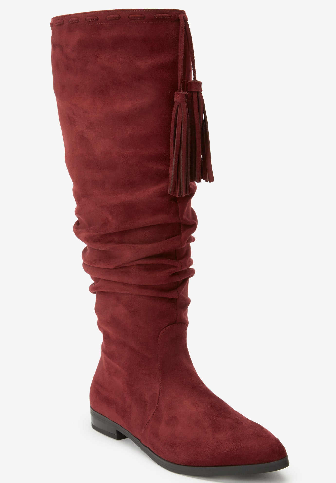 maroon wide calf boots