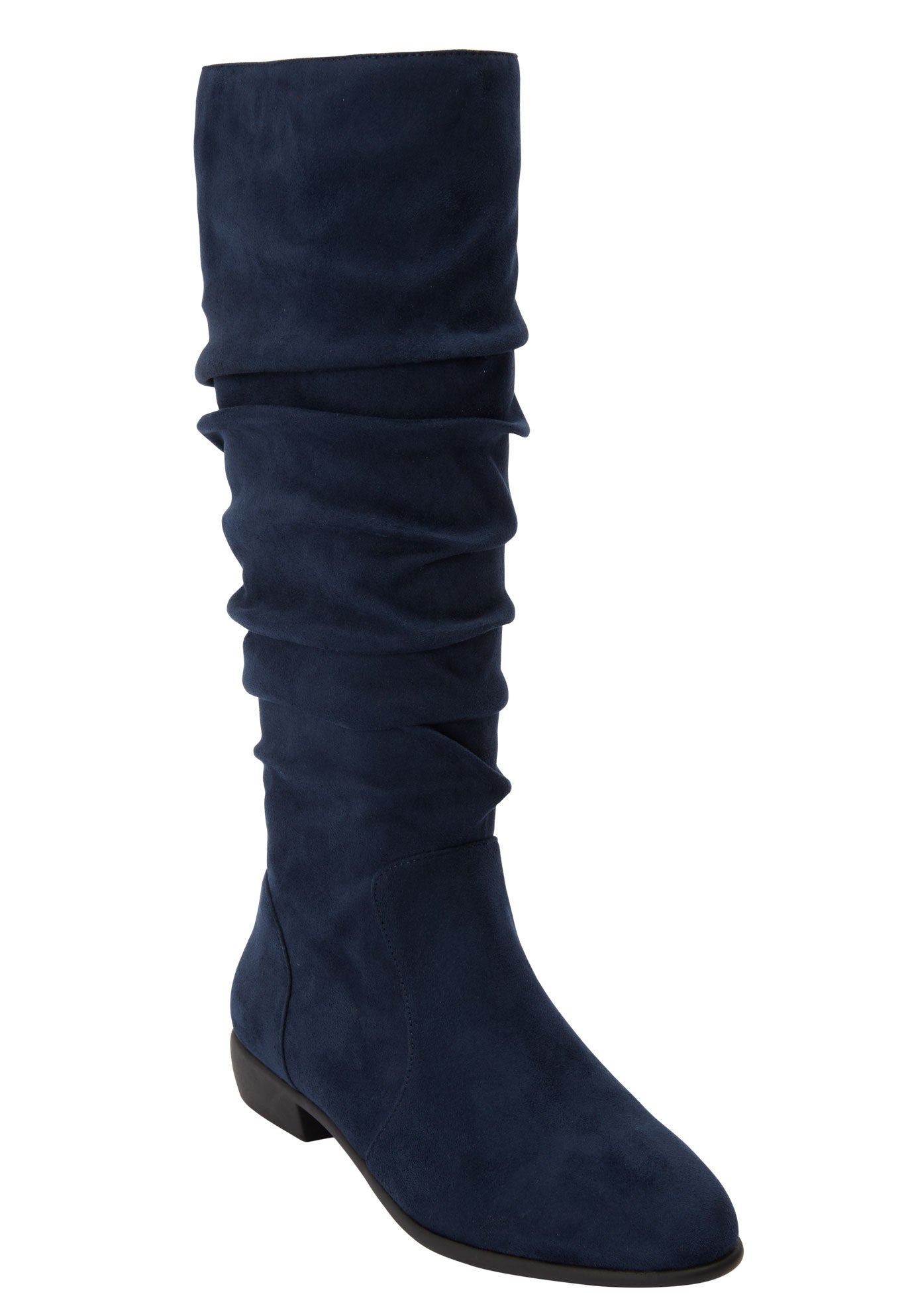 navy wide calf boots