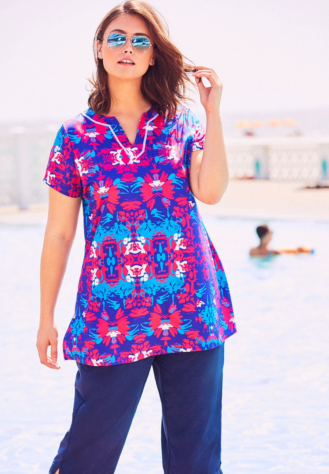womens short sleeve swim shirt