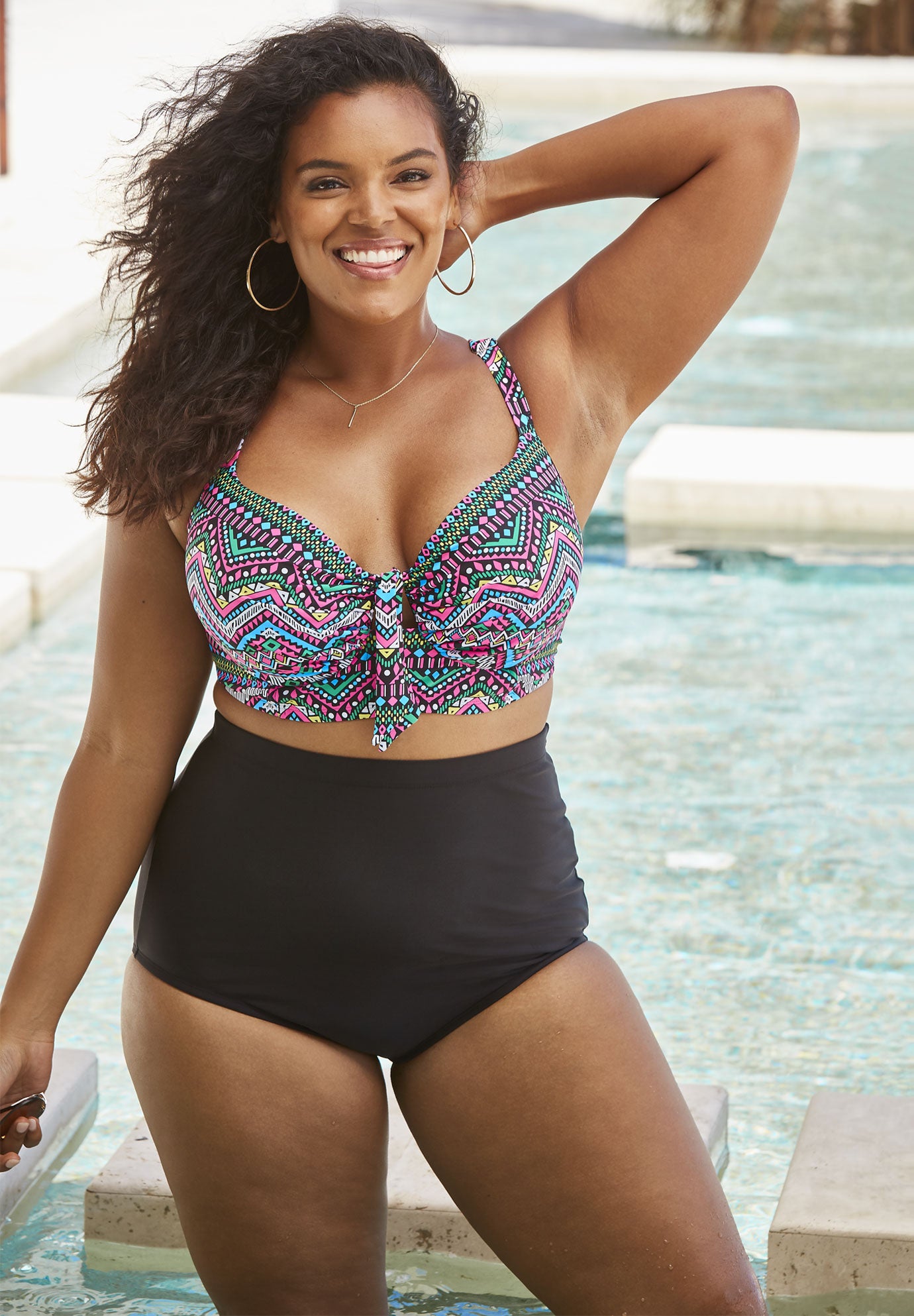 Longline Bikini Top Plus Size WW Swim Amazon Woman Within