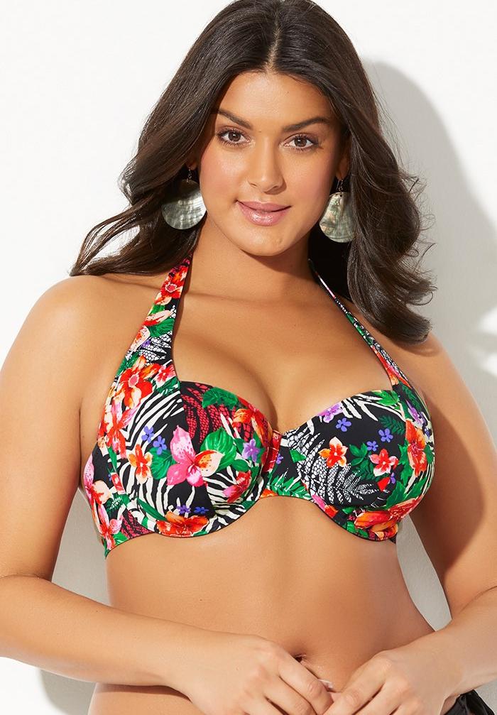 Bra Sized Halter Bikini Top Woman Within